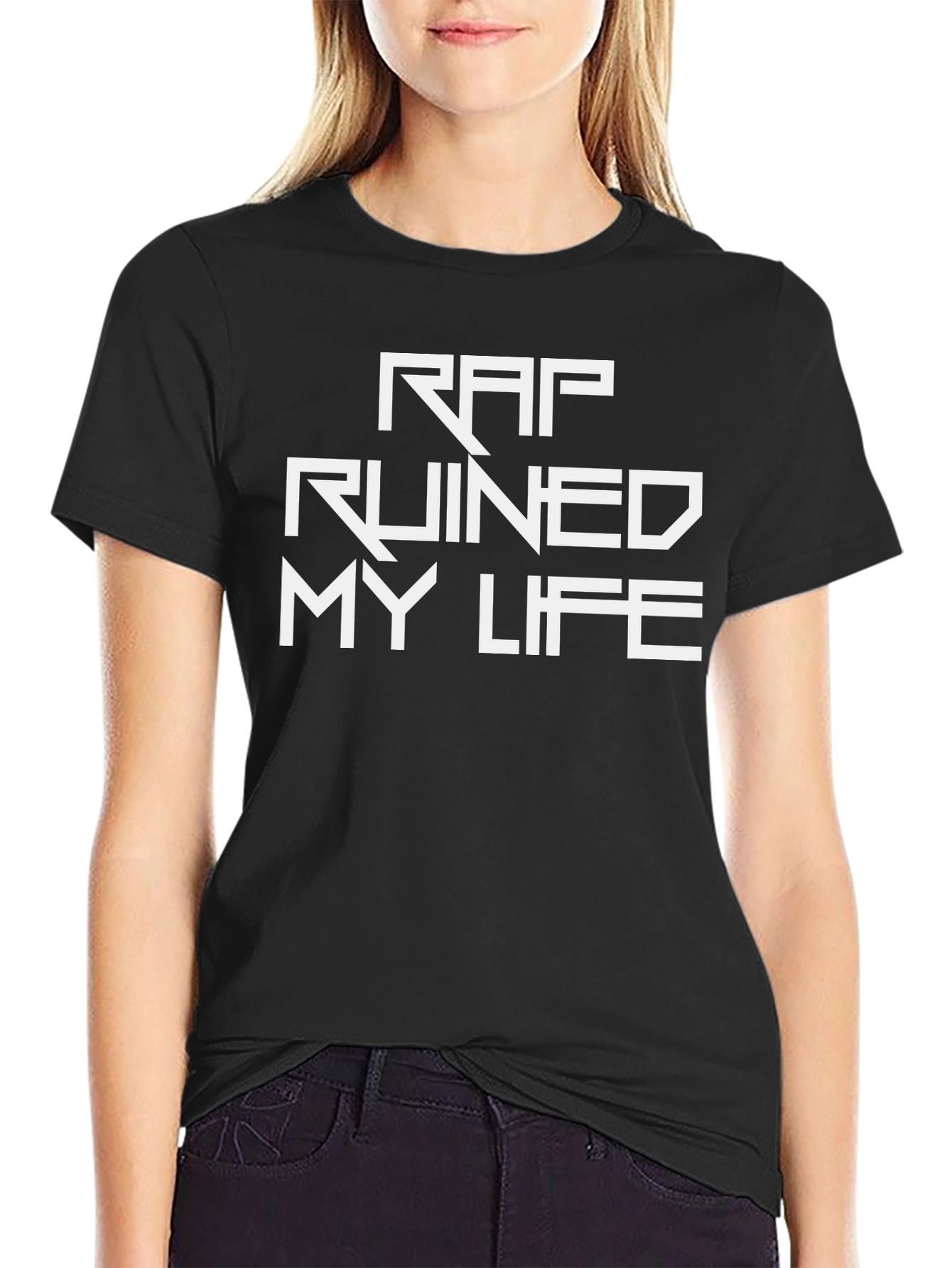 Rap Ruined My Life Black T-Shirt