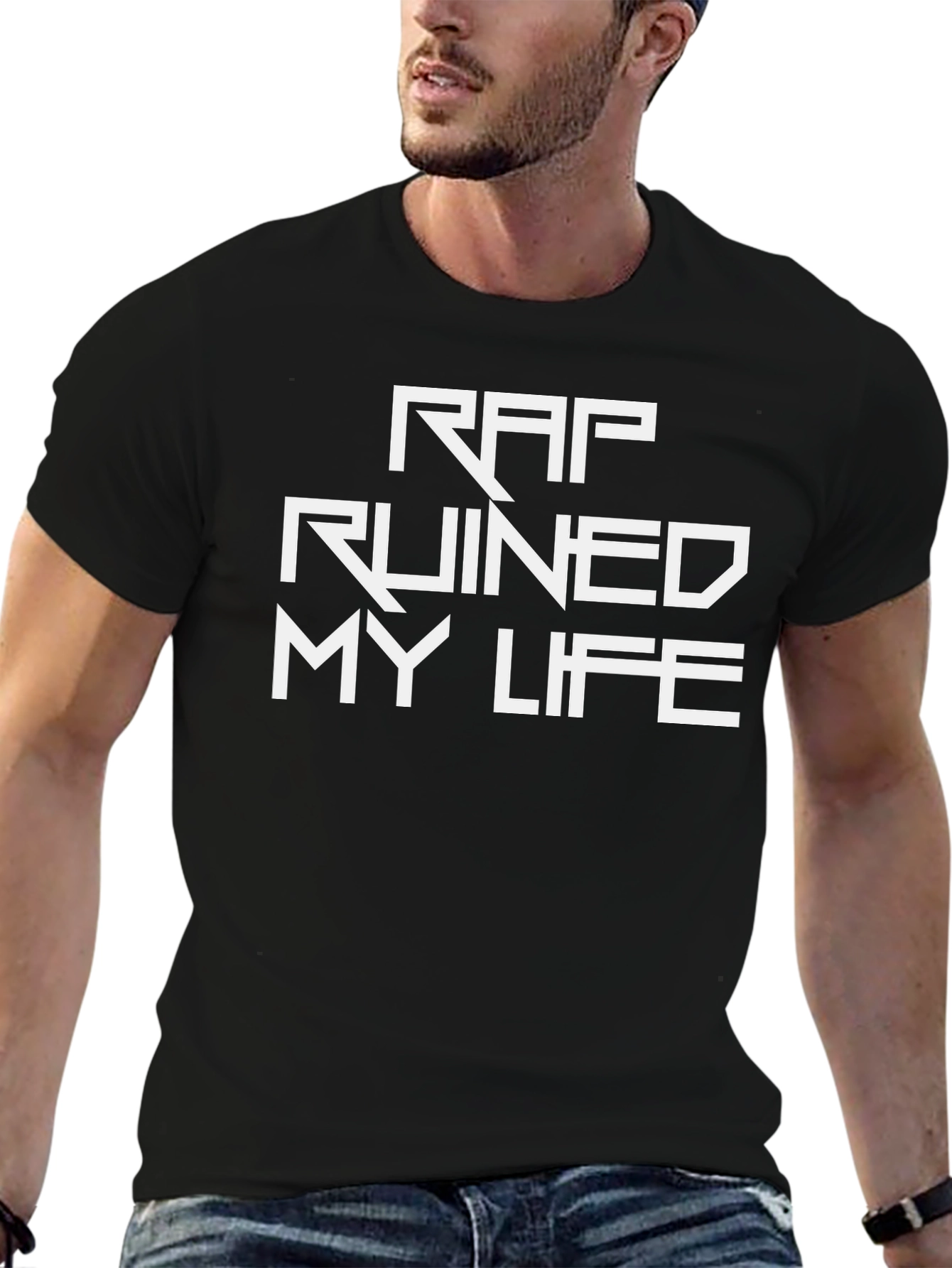 Rap Ruined My Life Black T-Shirt