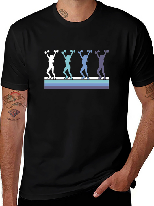 Retro Women Lifting Weights Graphic Tee