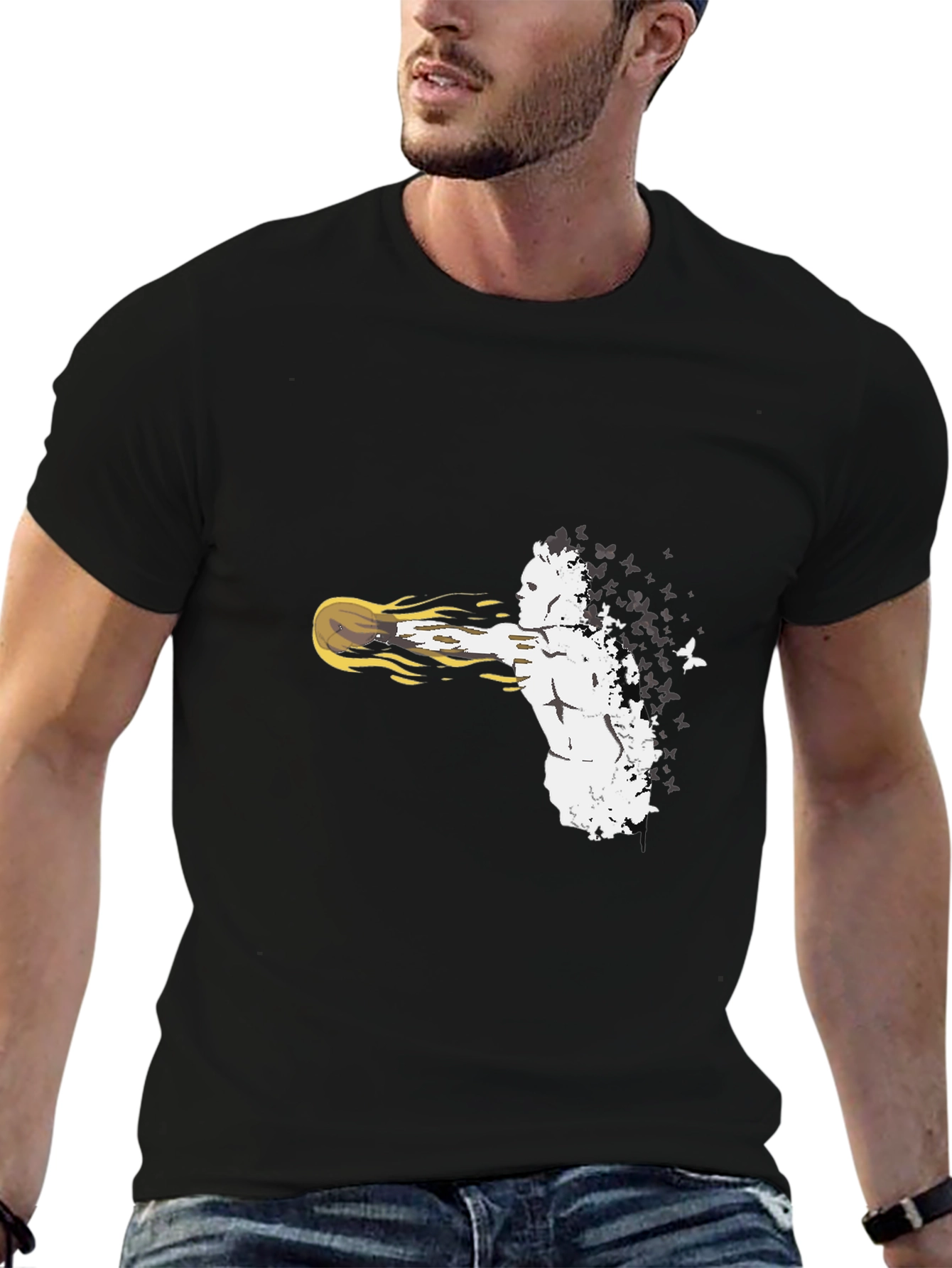 Abstract Fighter Black T-Shirt