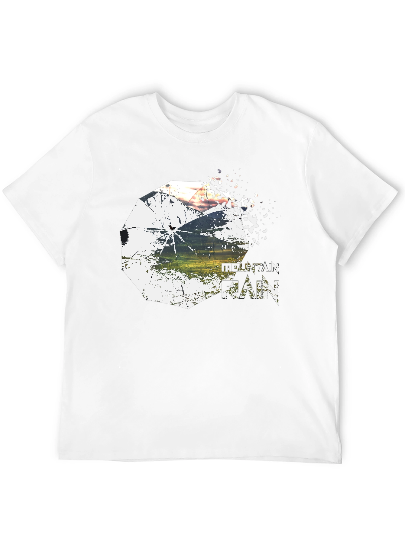 Mountain Rain Graphic Tee - Stylish Black T-Shirt
