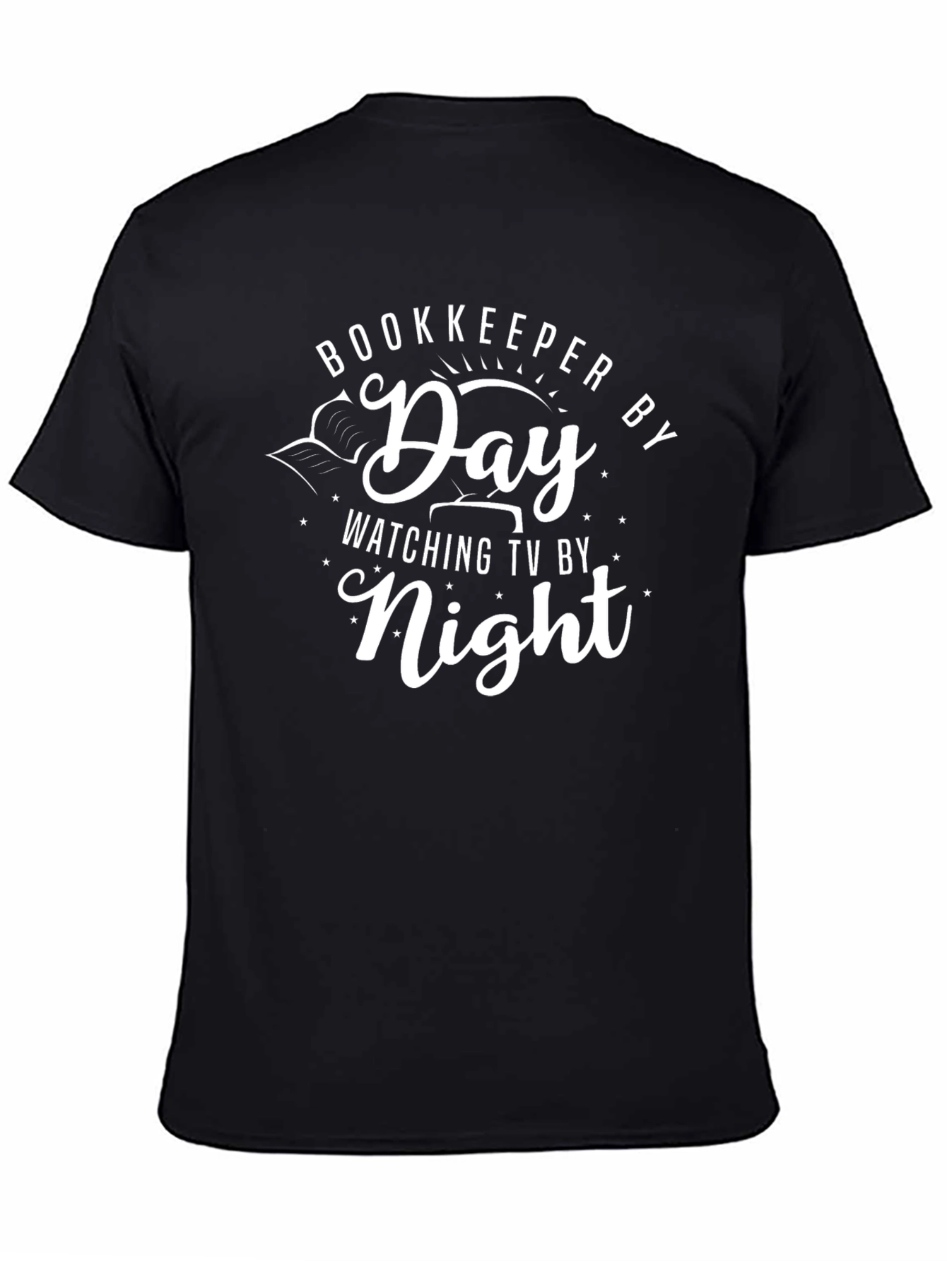 Bookkeeper Day TV Night Black Graphic T-Shirt