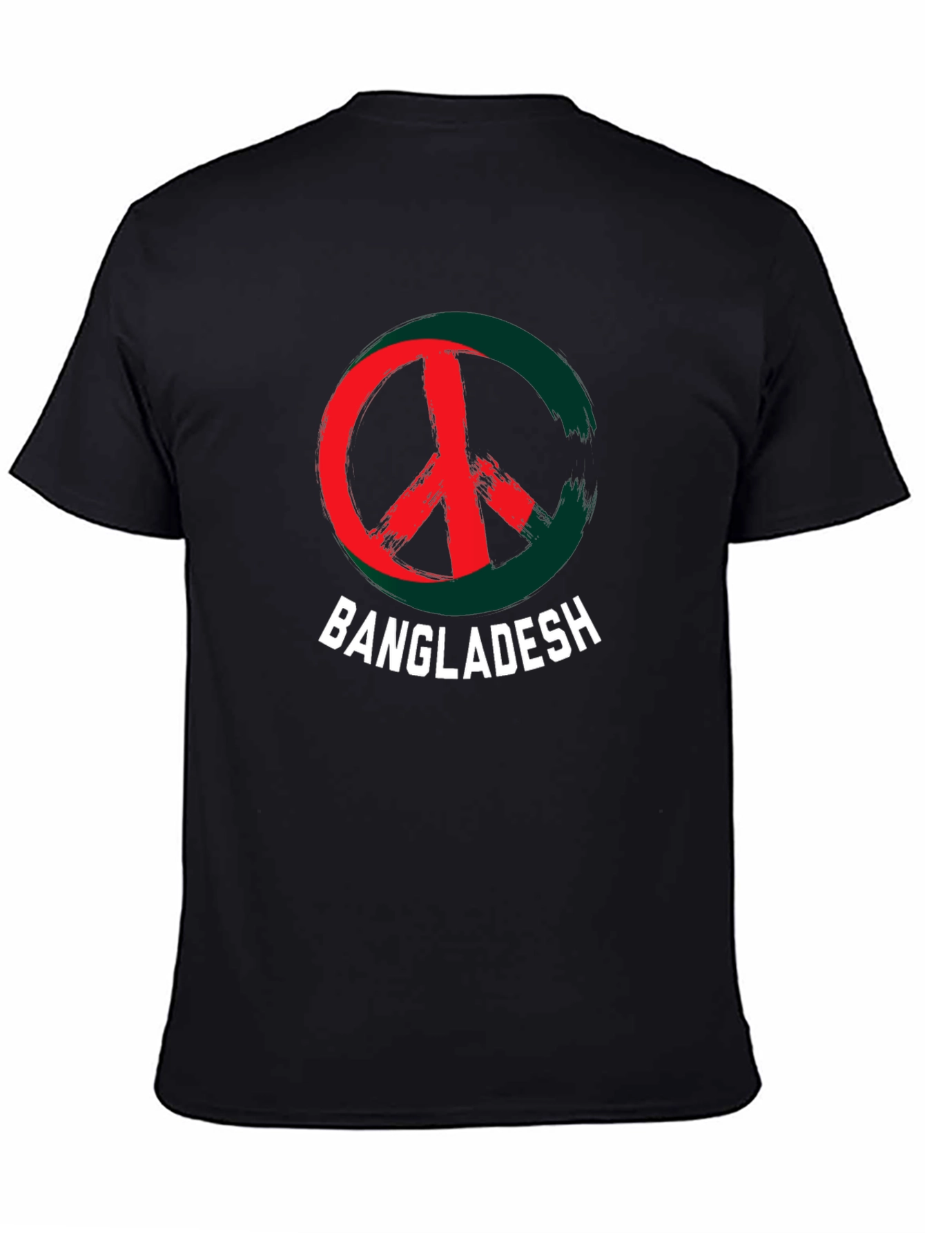 Bangladesh Peace Sign Graphic Tee - Mens Black T-Shirt