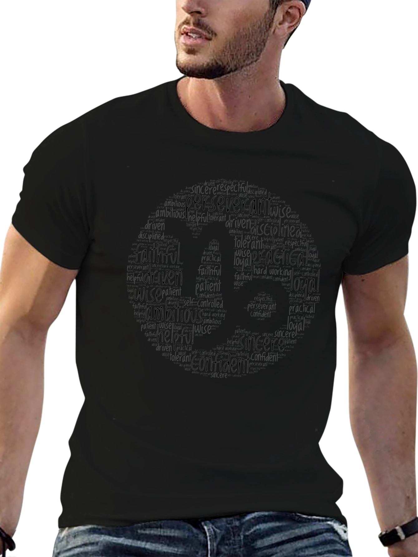 Inspirational Word Cloud T-Shirt - Positive Qualities
