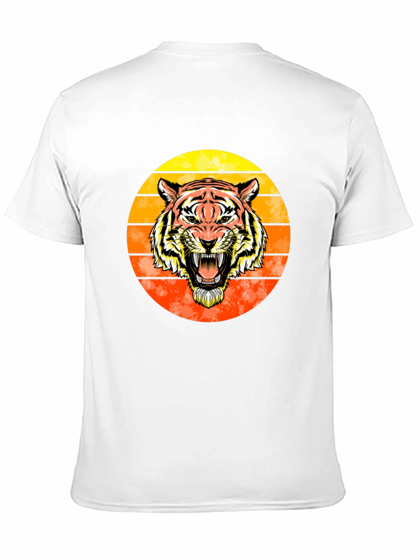 Tiger Sunset Graphic Tee - Black Cotton Comfort