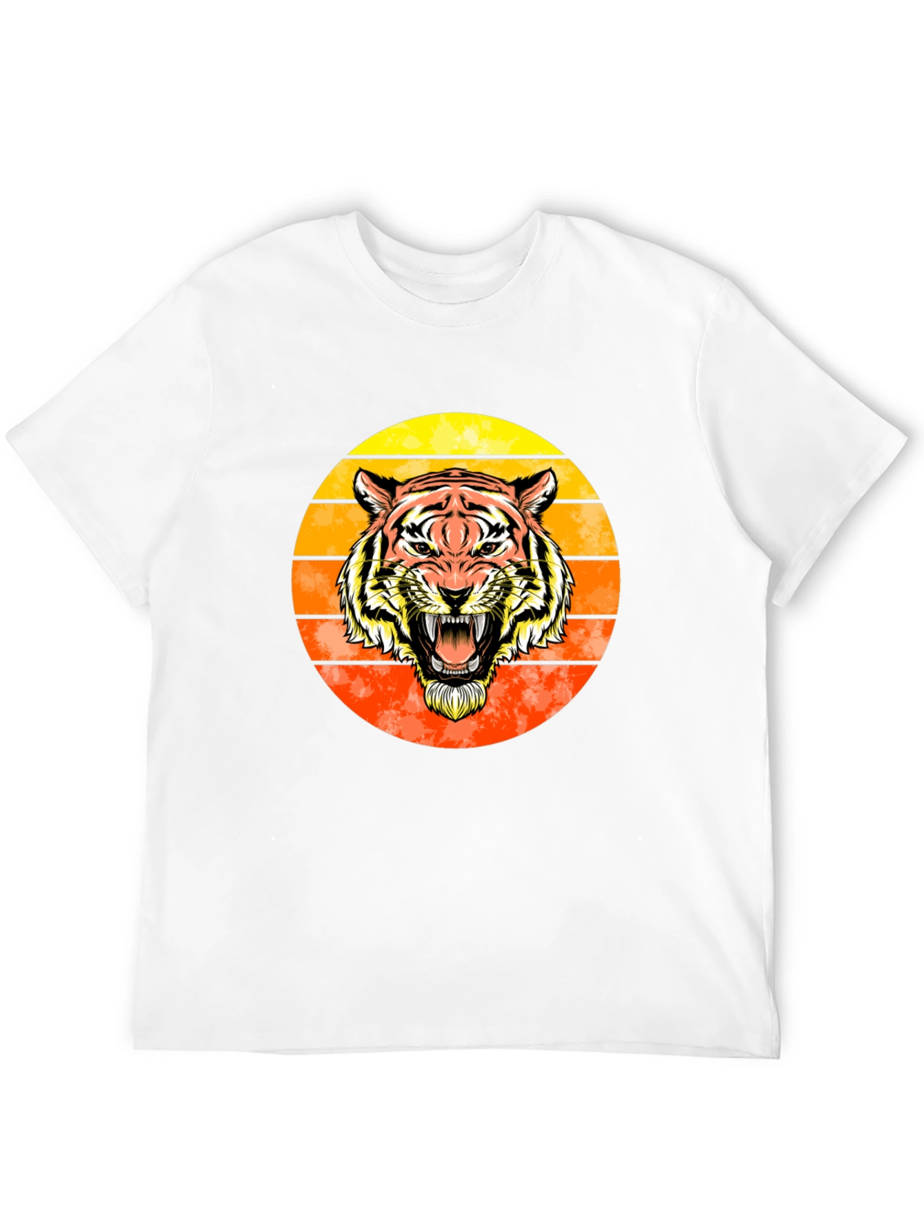 Tiger Sunset Graphic Tee - Black Cotton Comfort