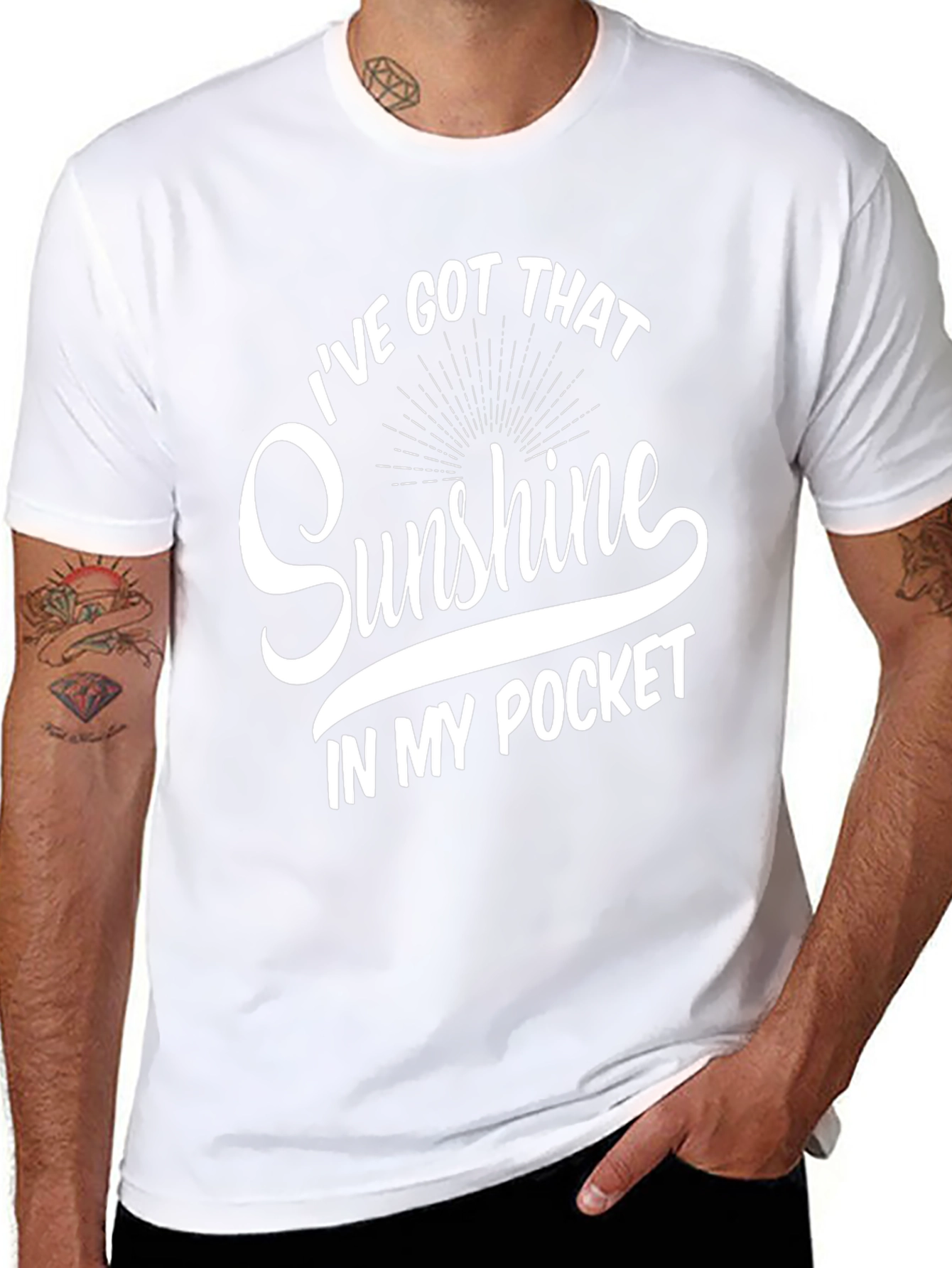 Sunshine Pocket T-Shirt - Mens Black Graphic Tee