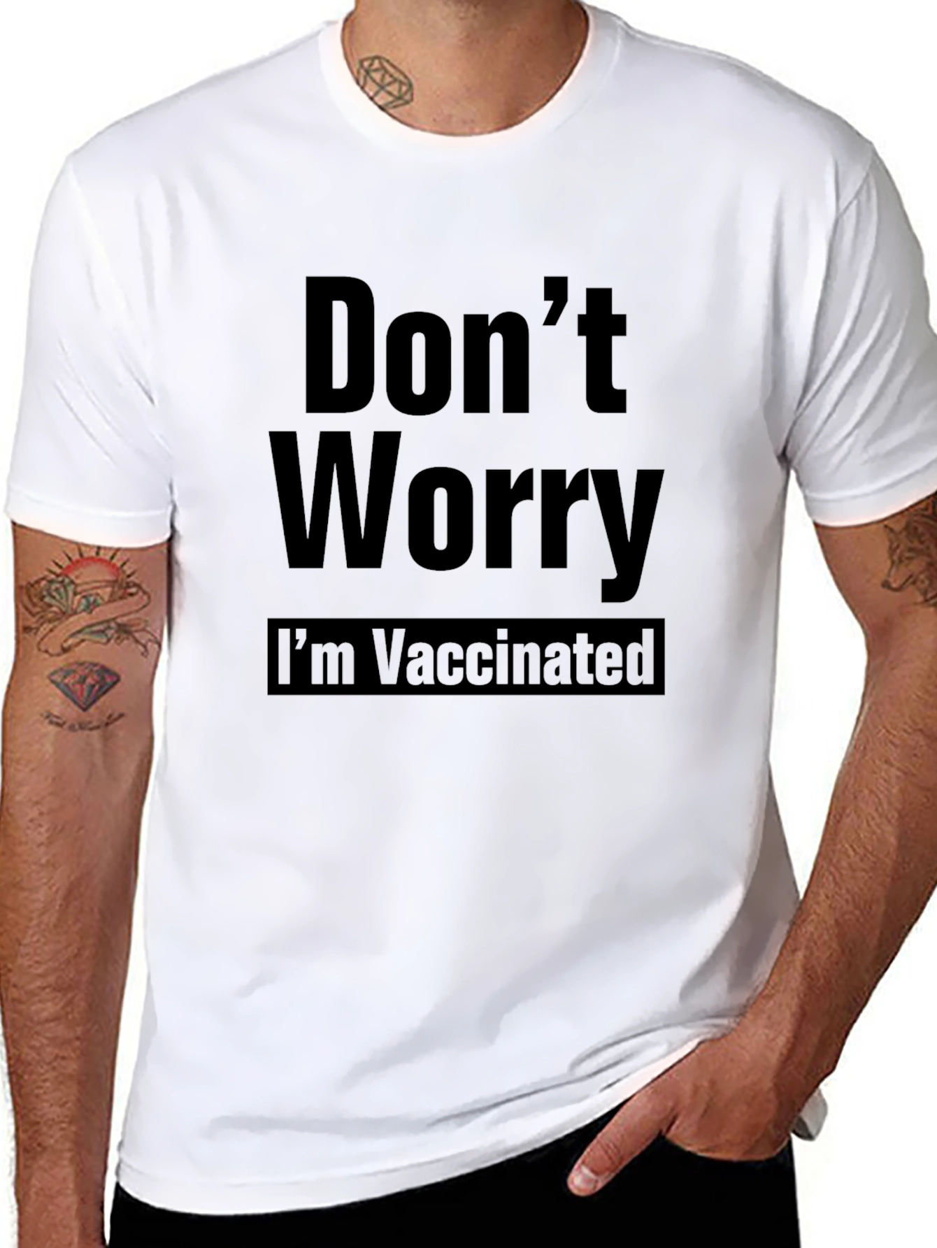 Dont Worry Im Vaccinated Black Tee