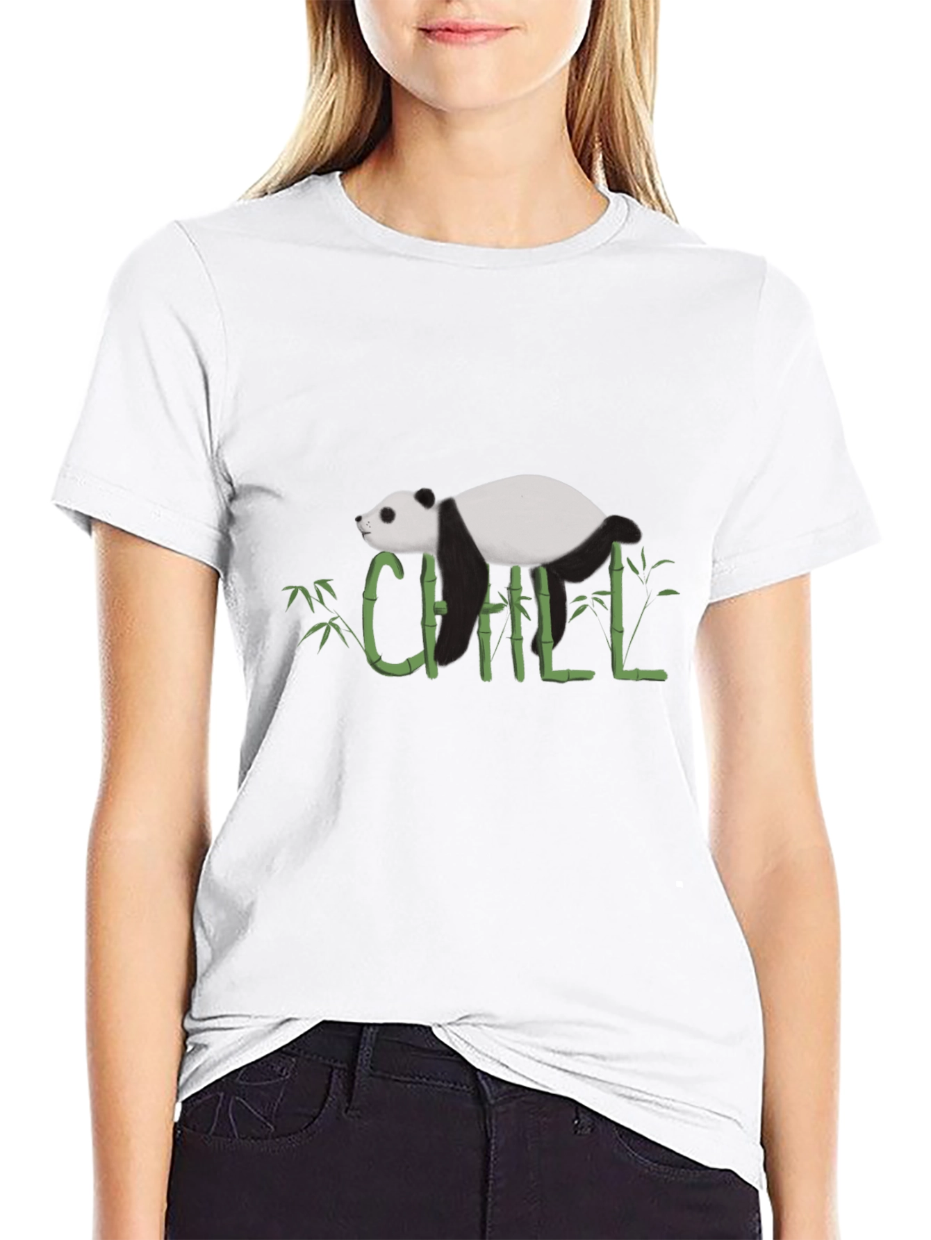 Chill Panda Bamboo Graphic Tee - Relaxed Style