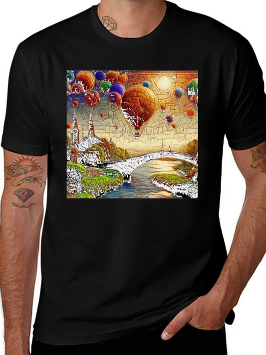 Hot Air Balloon Dreamscape Graphic Tee