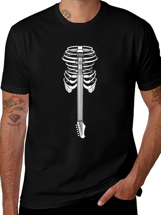 Guitar Rib Cage Graphic Tee - Black