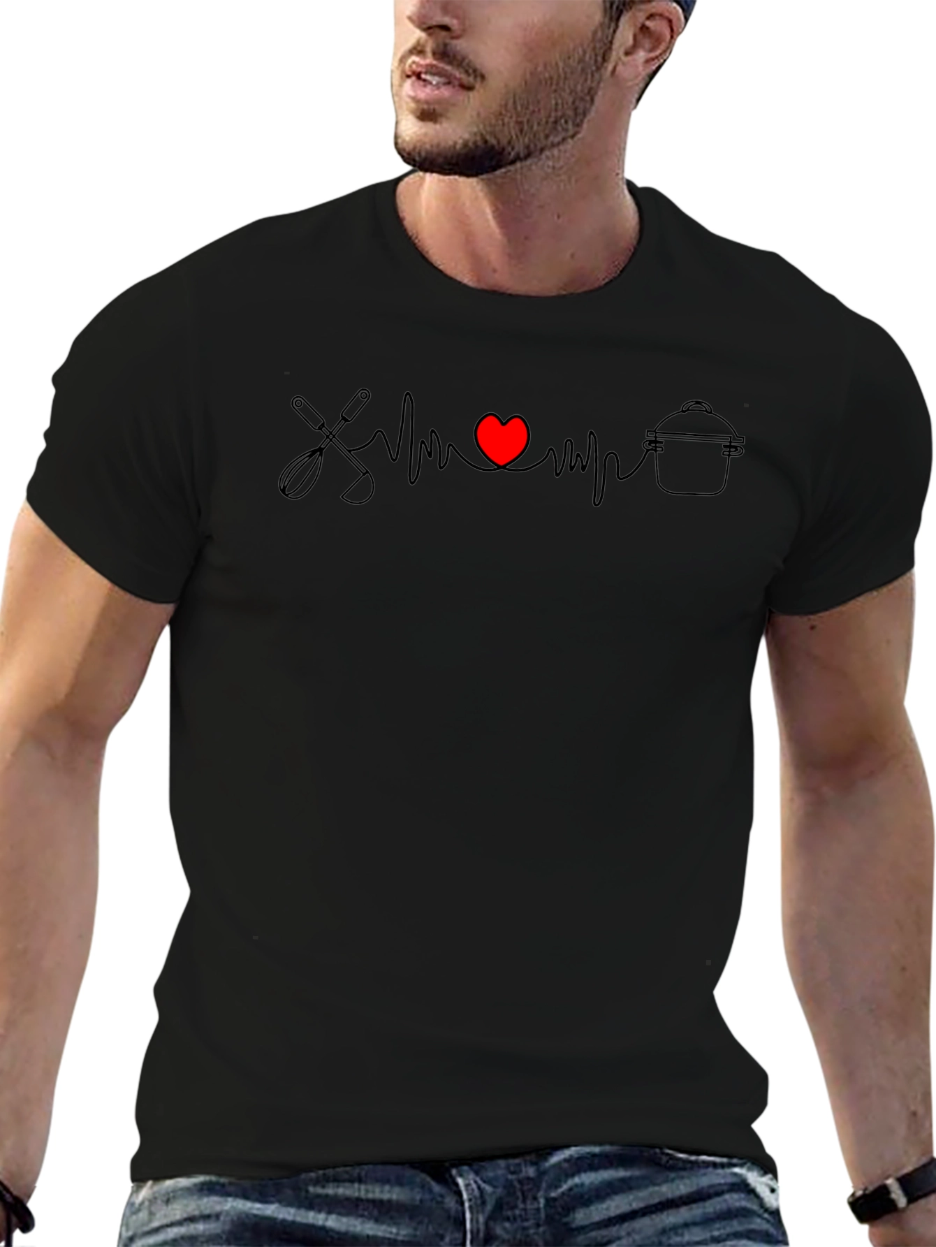 Cooking Heartbeat T-Shirt - Love to Cook Tee
