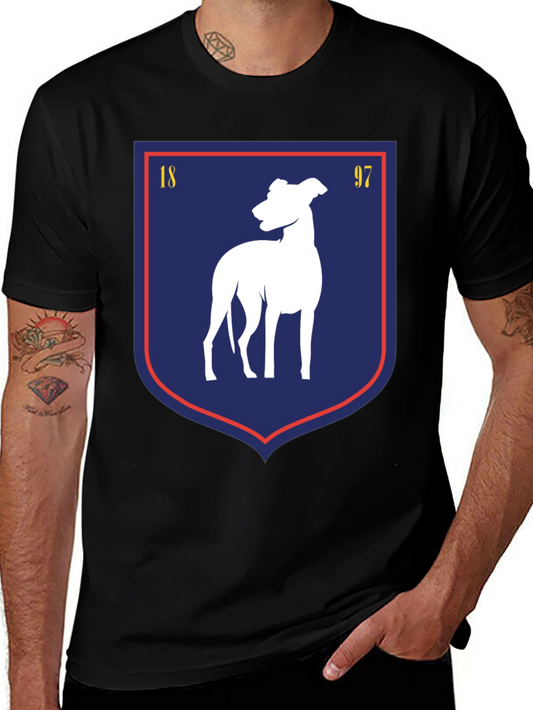 Dog Crest Graphic T-Shirt - Vintage Style