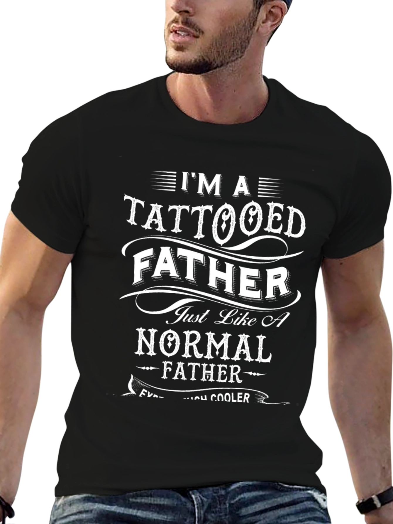 Tattooed Father Graphic Tee - Cool Dad Shirt