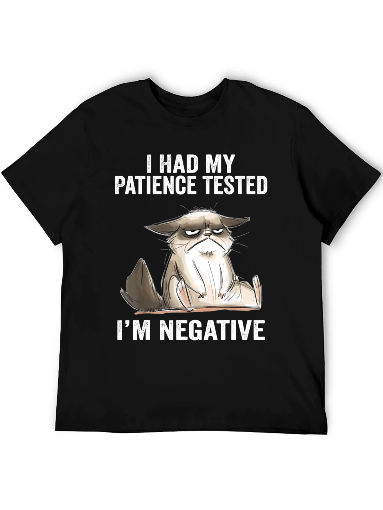 Grumpy Cat Patience Tested Funny Graphic T-Shirt
