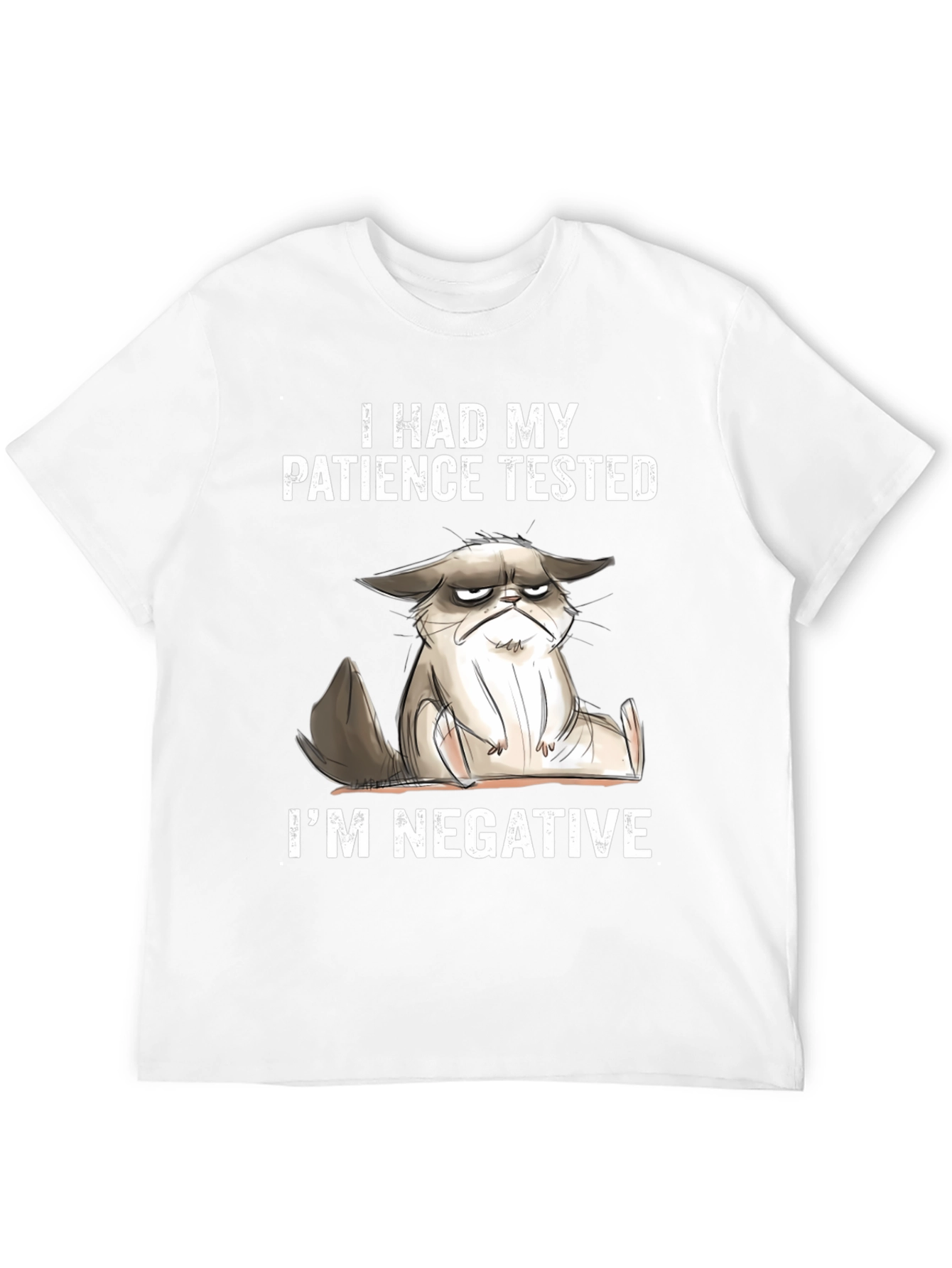 Grumpy Cat Patience Tested Funny Graphic T-Shirt