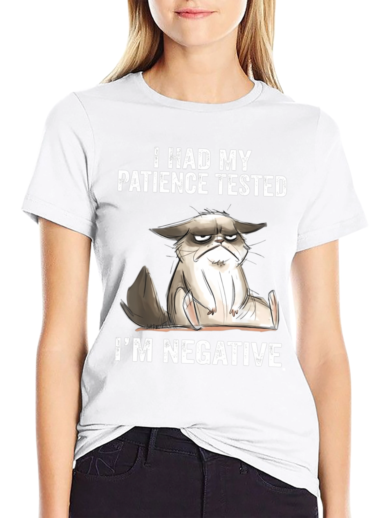 Grumpy Cat Patience Tested Funny Graphic T-Shirt