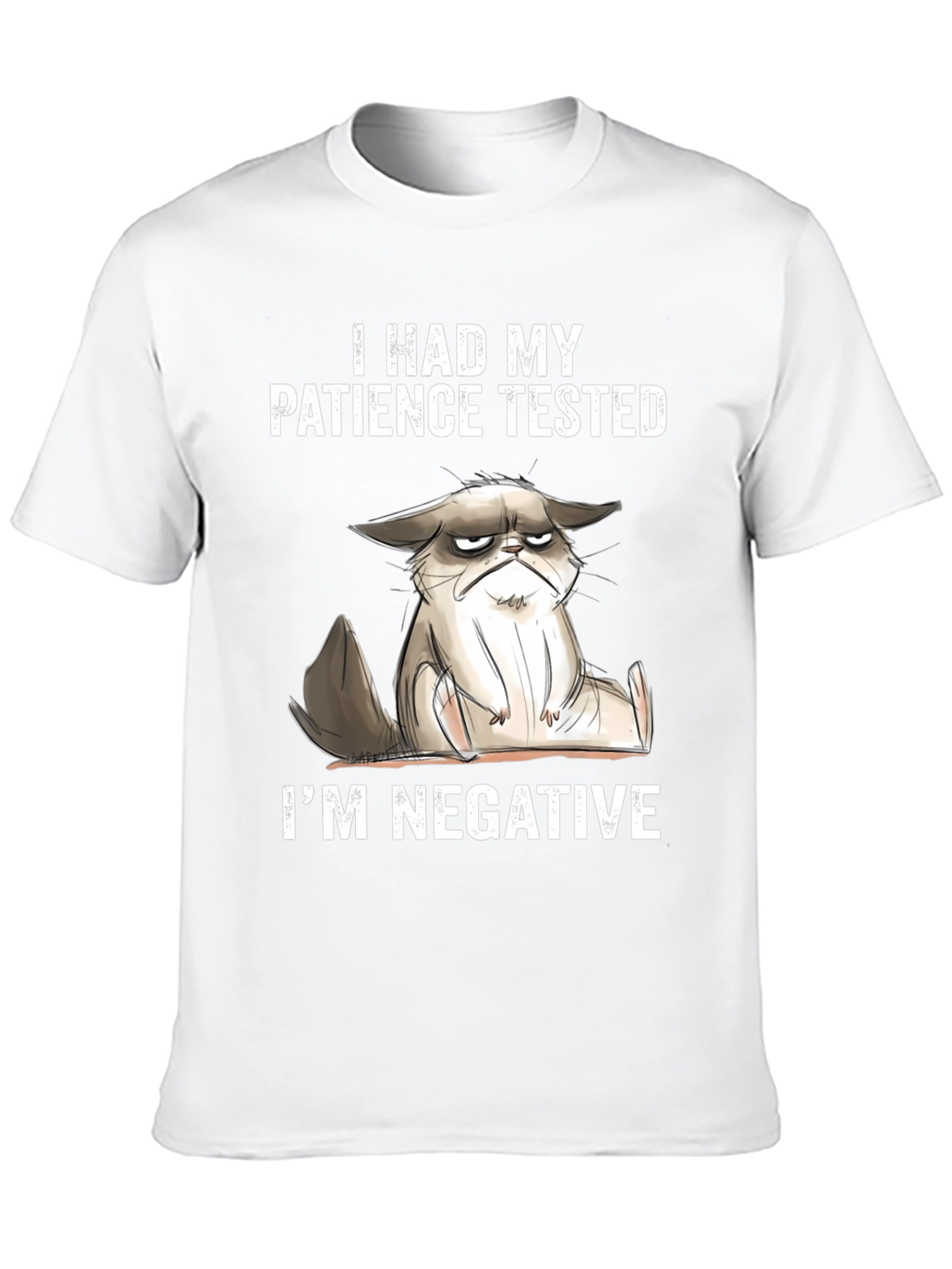 Grumpy Cat Patience Tested Funny Graphic T-Shirt