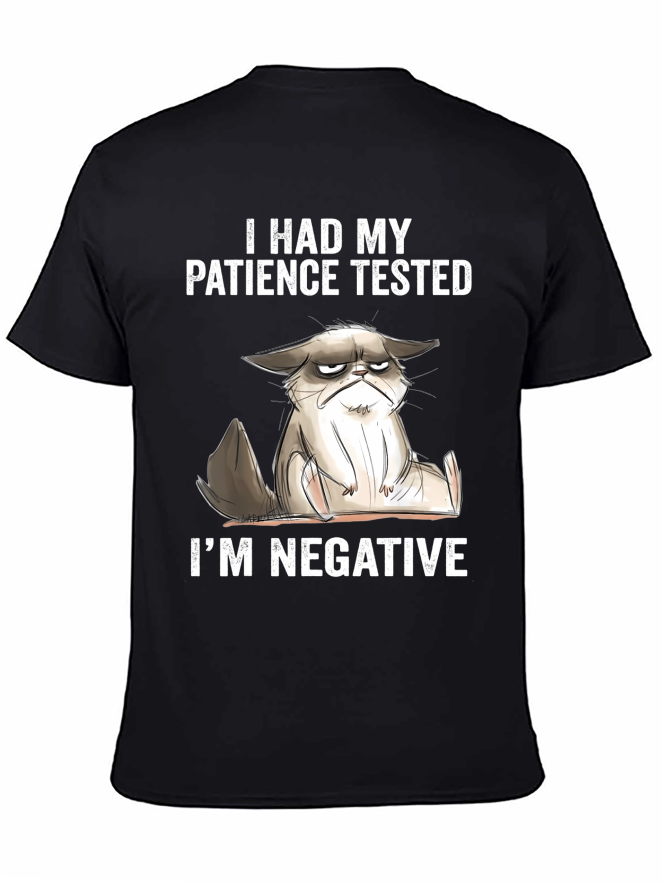 Grumpy Cat Patience Tested Funny Graphic T-Shirt