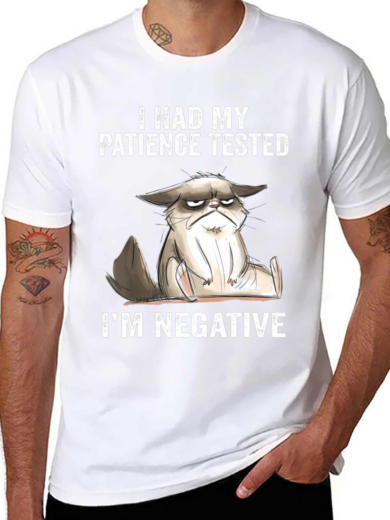 Grumpy Cat Patience Tested Funny Graphic T-Shirt