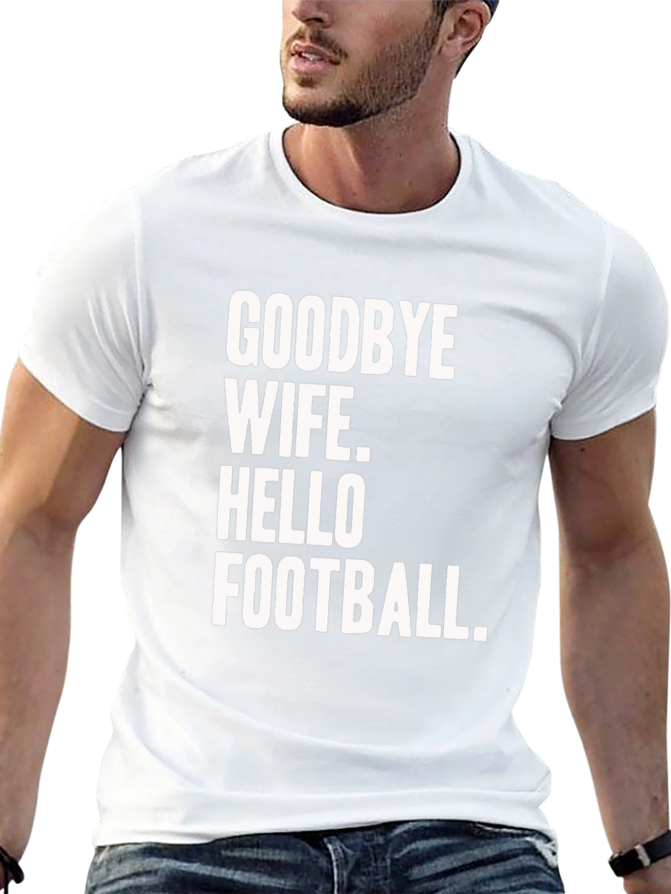 Goodbye Wife Hello Football Black Graphic Tee