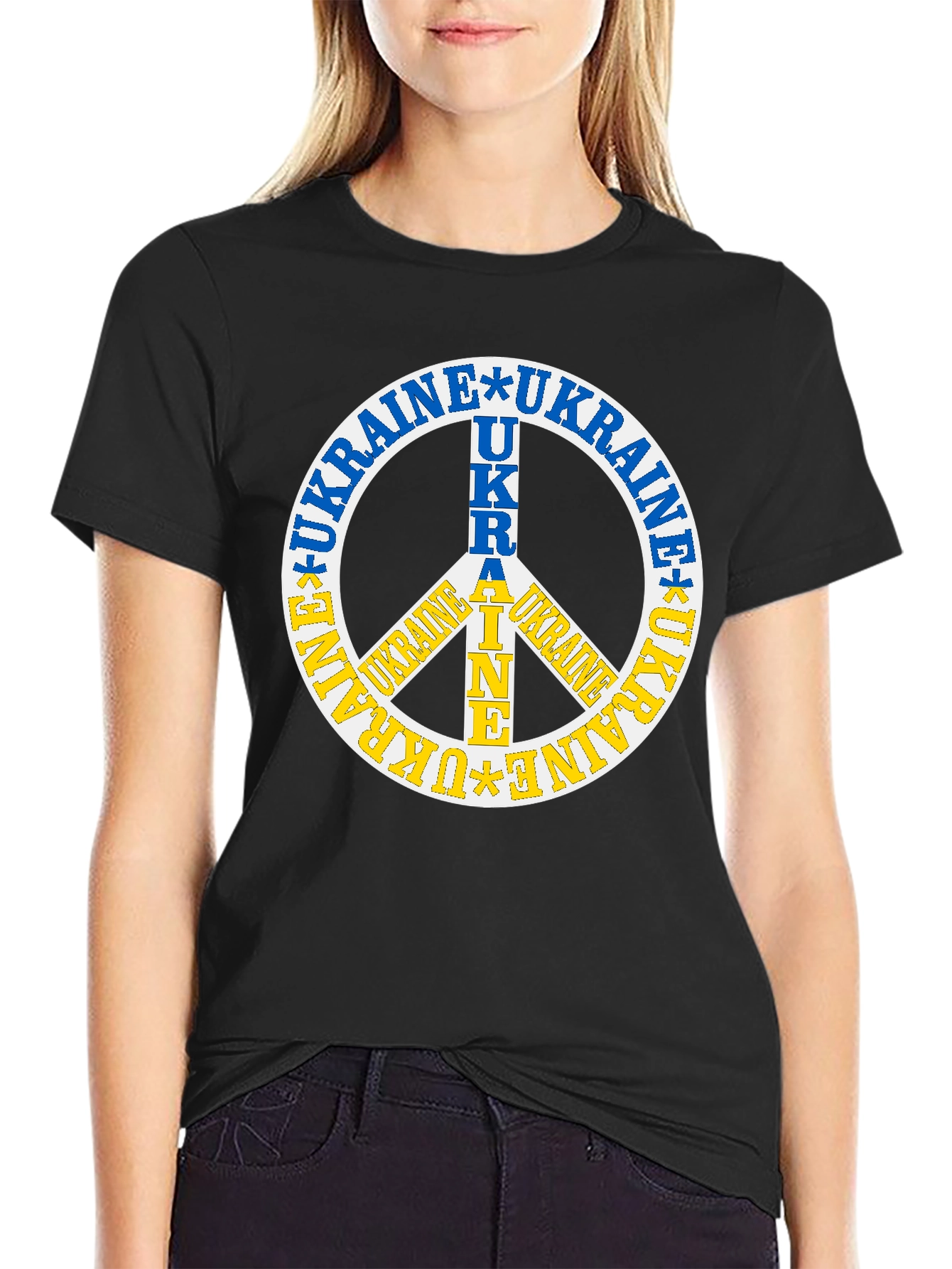 Ukraine Peace Sign Graphic Tee - Stand with Ukraine