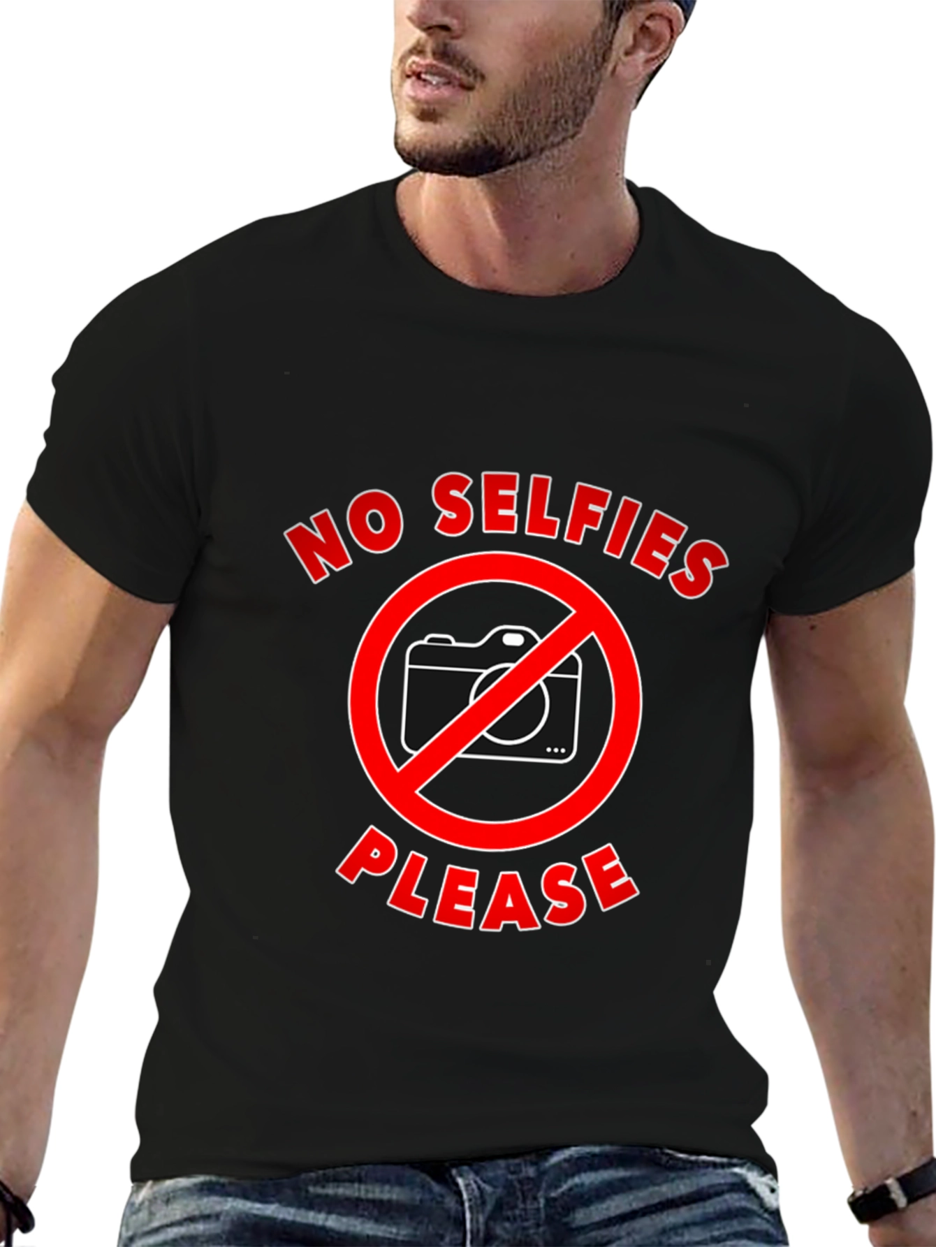No Selfies Please T-Shirt - Funny Graphic Tee