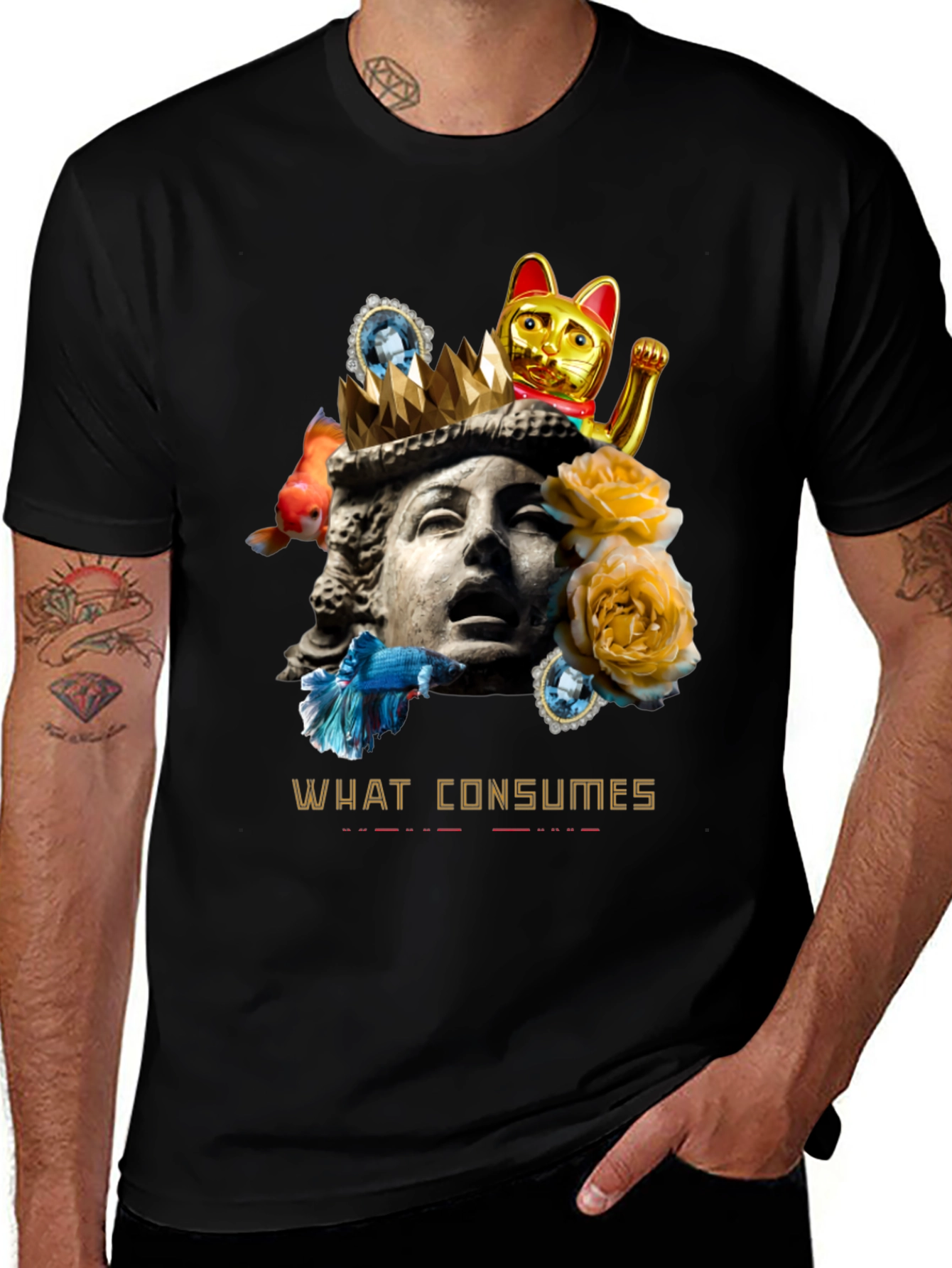 What Consumes Graphic T-Shirt - Unique Art Tee