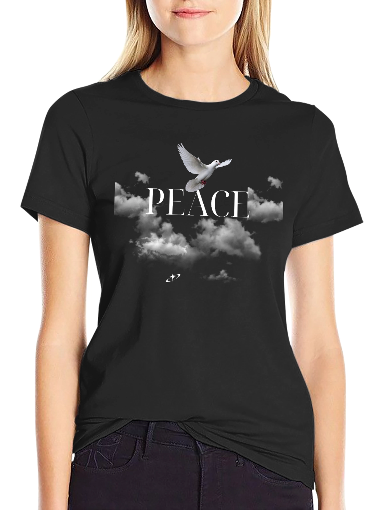 Peace Dove Graphic Tee - Mens Black T-Shirt