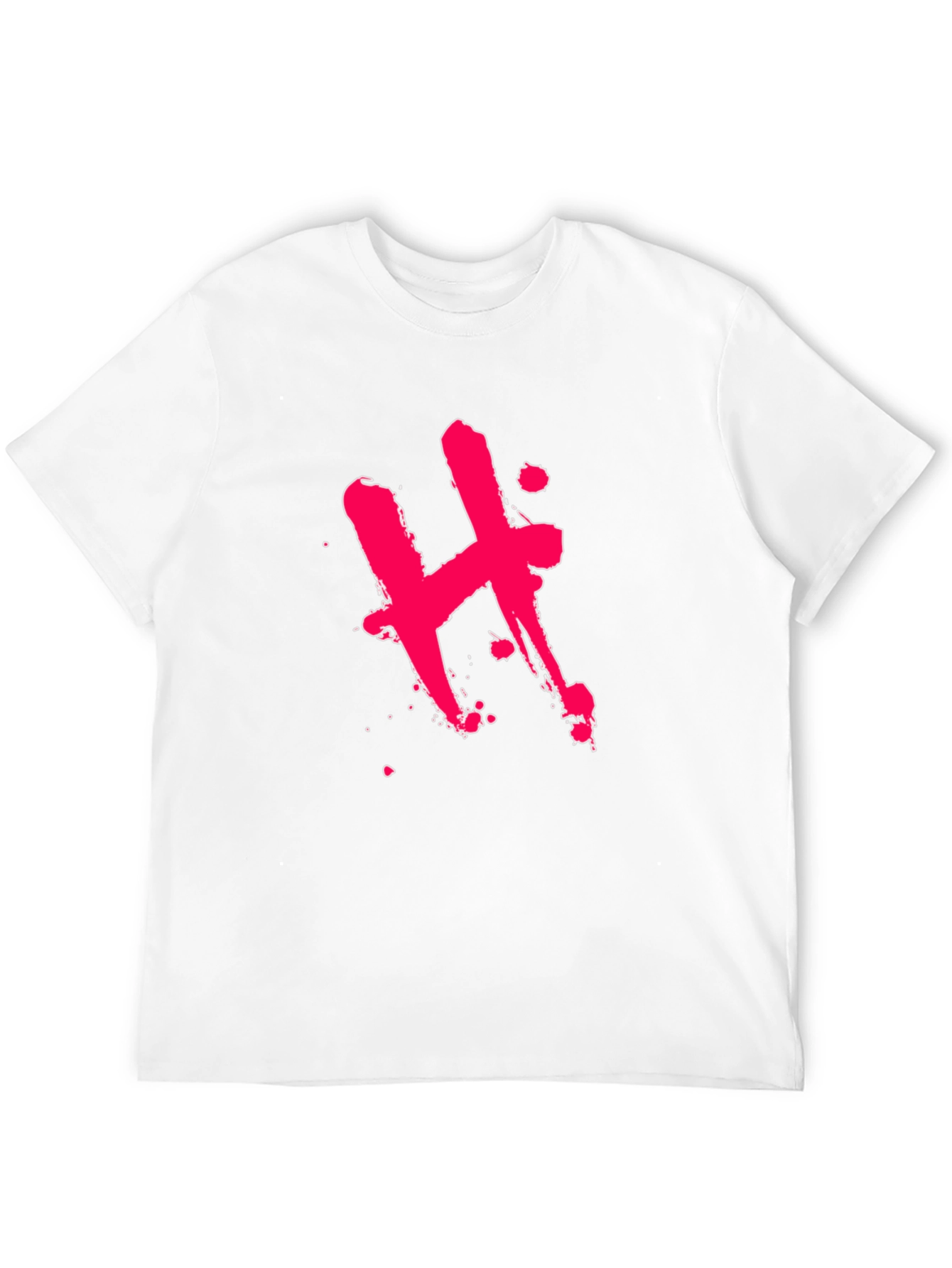 Edgy Black T-Shirt with Pink H Design