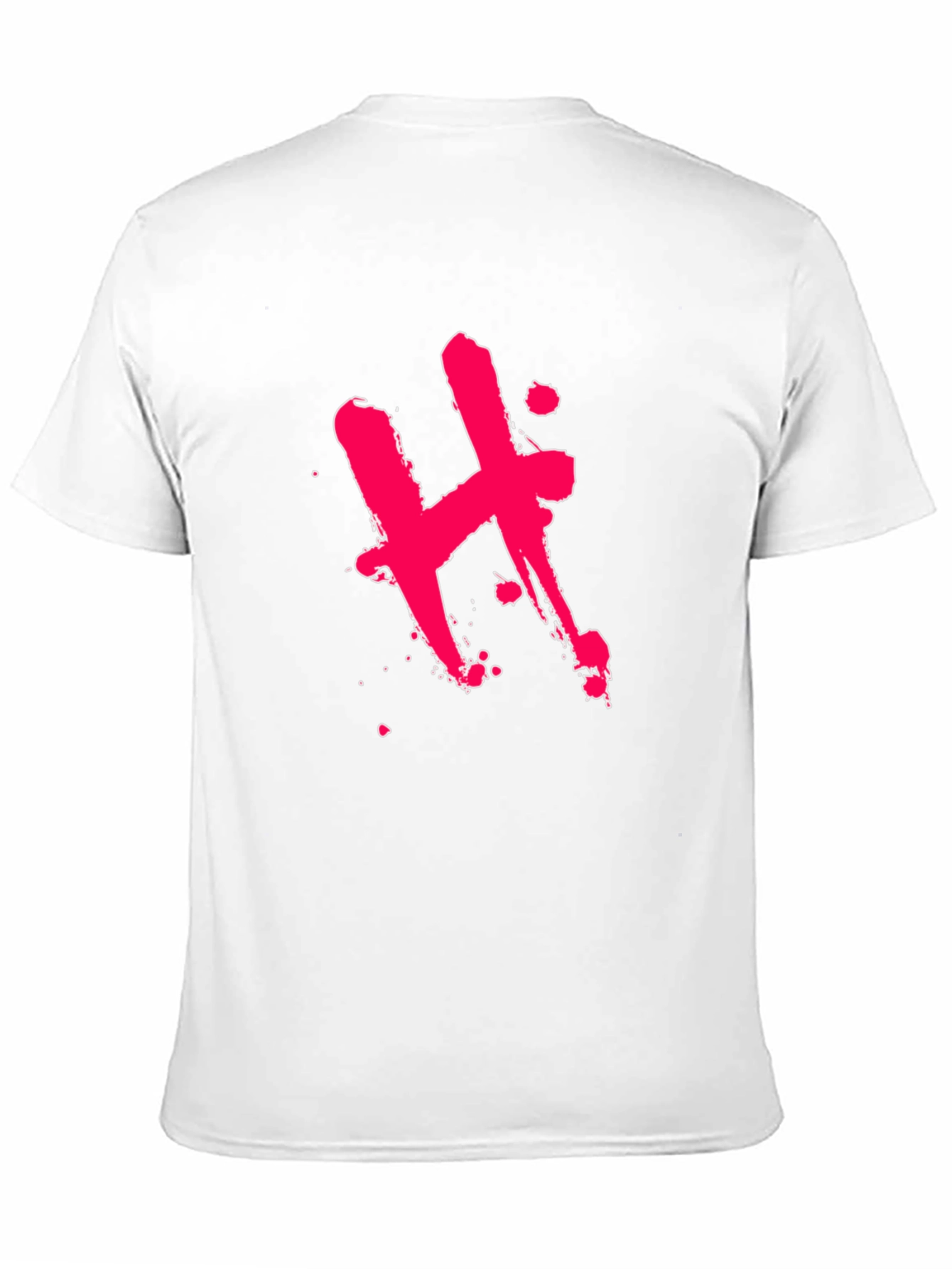 Edgy Black T-Shirt with Pink H Design