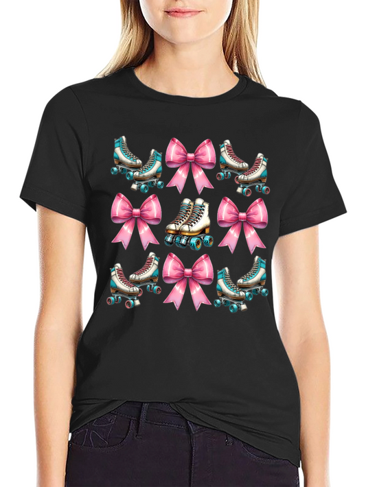 Retro Roller Skate Bow T-Shirt