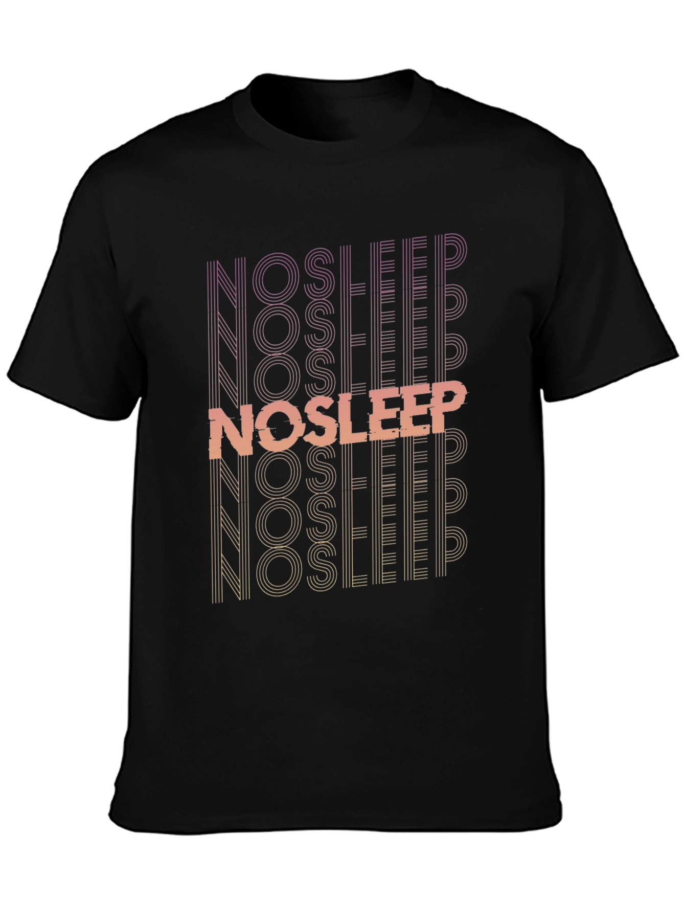 No Sleep Graphic Print Black T-Shirt
