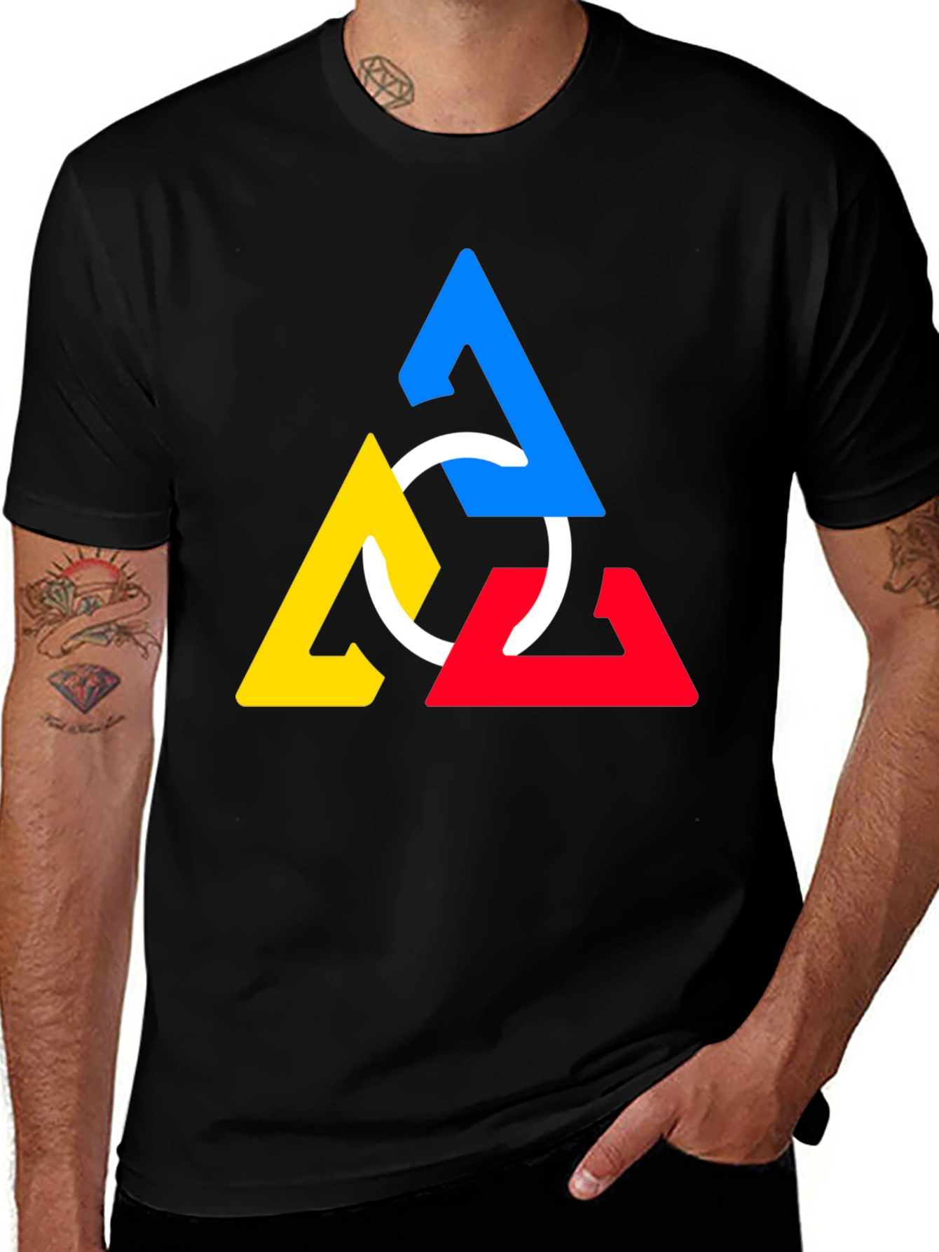 Geometric Triangles T-Shirt - Modern Art Design