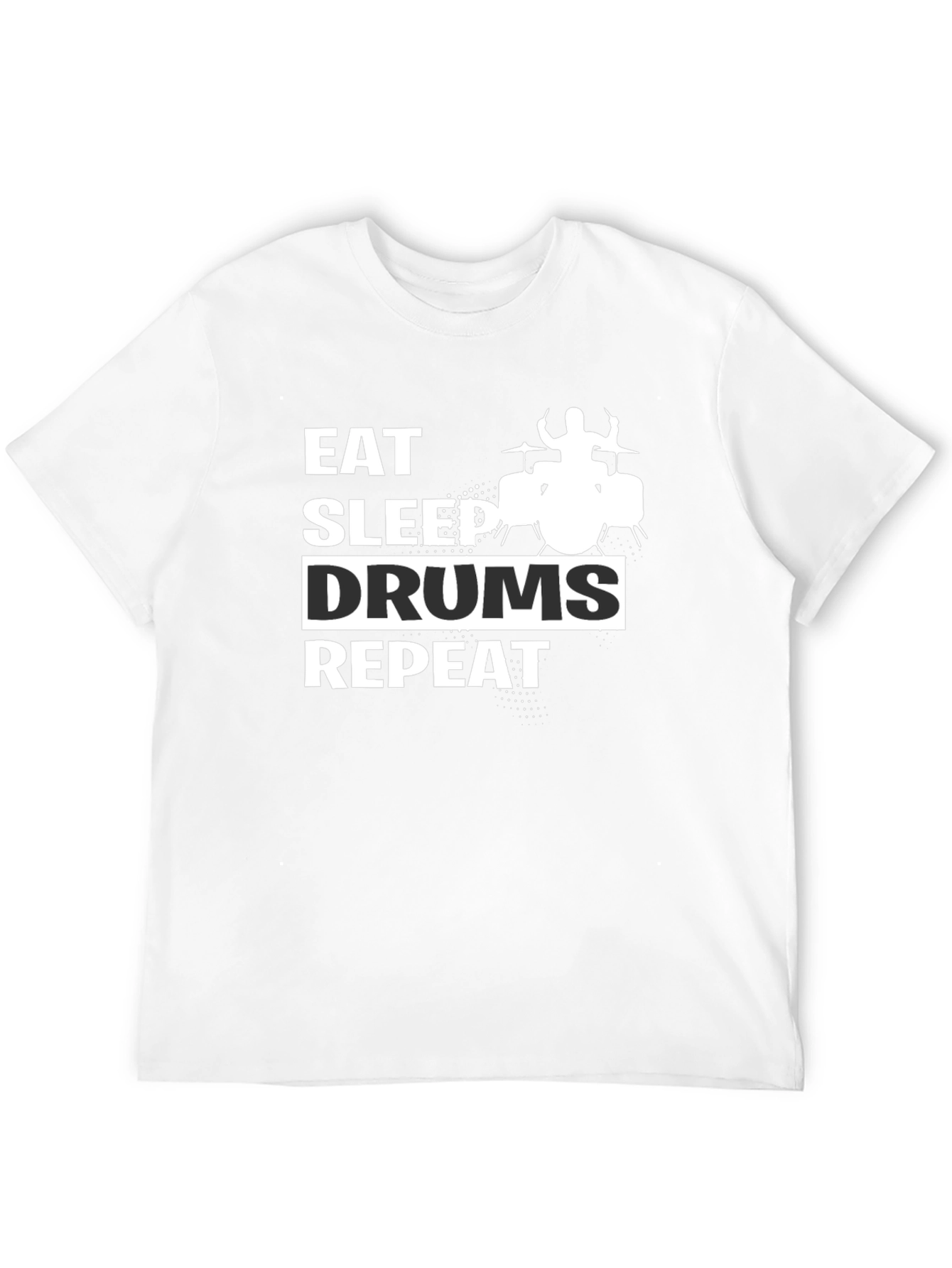 Eat Sleep Drums Repeat Black Graphic Tee
