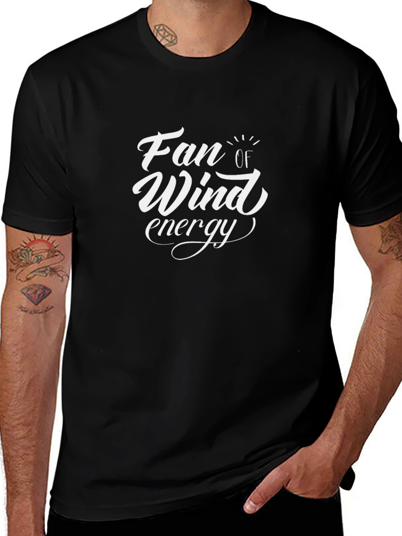 Fan of Wind Energy Black Graphic Tee