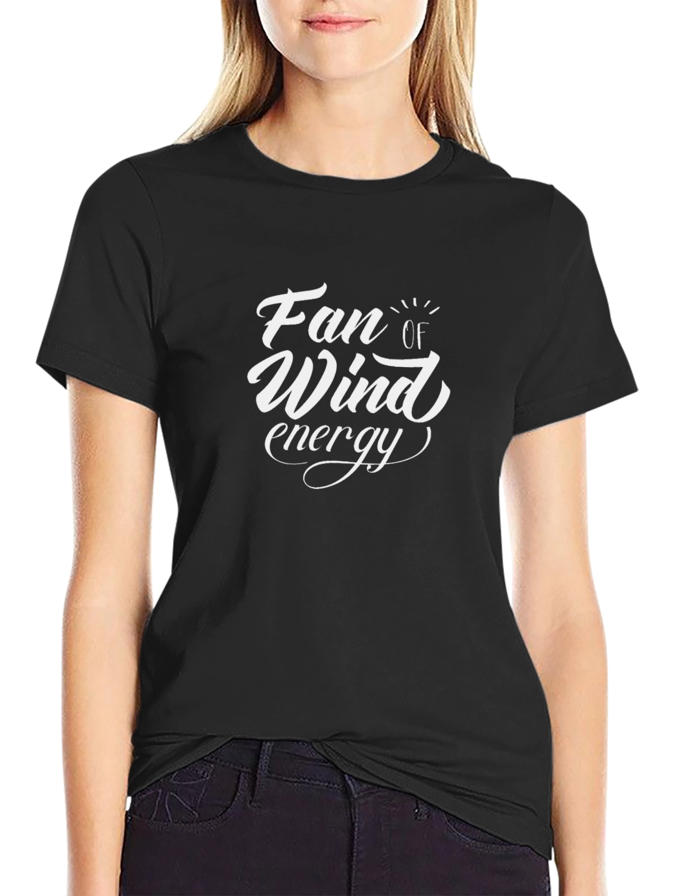 Fan of Wind Energy Black Graphic Tee
