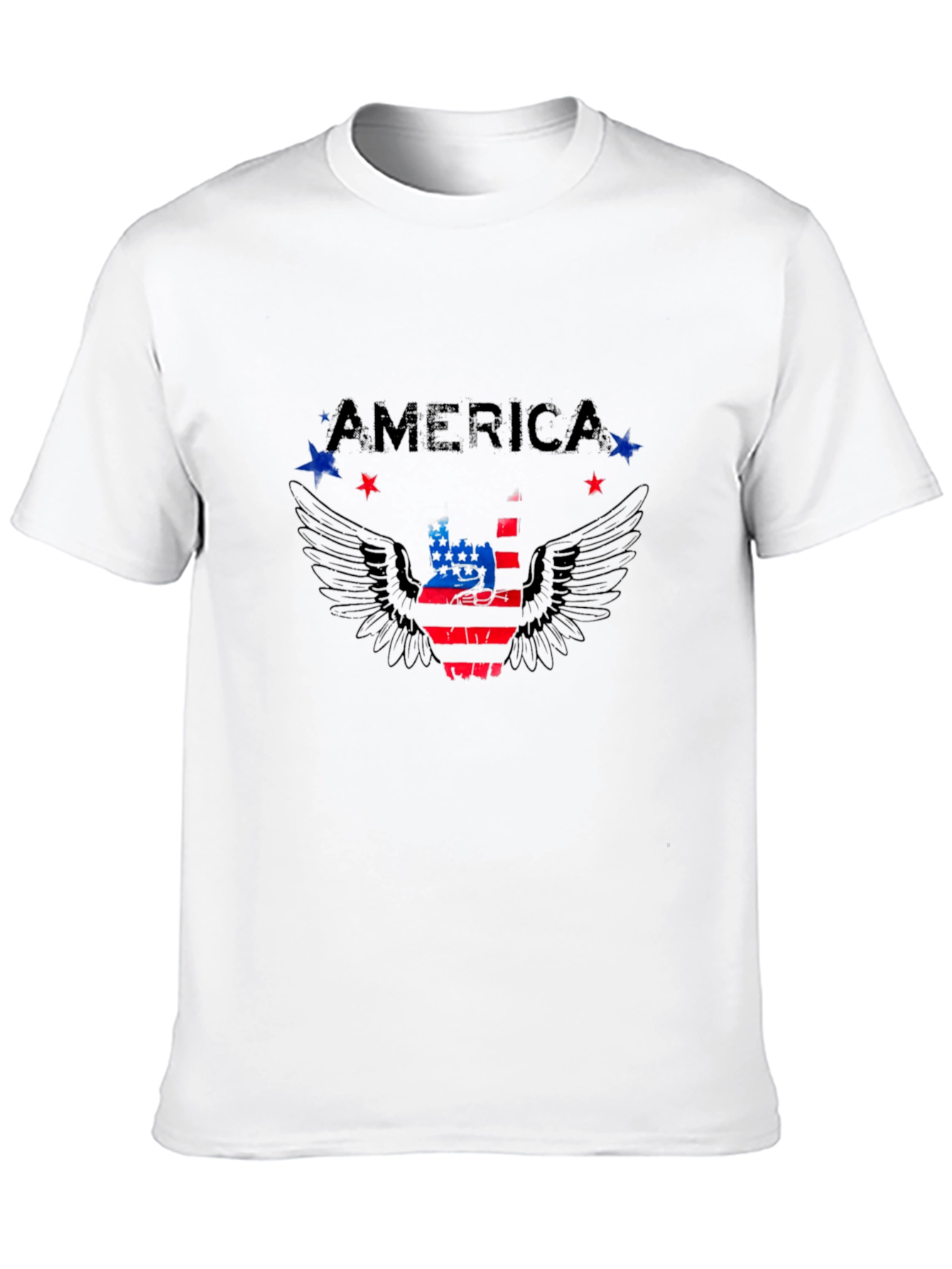 America Graphic Print Mens Black T-Shirt