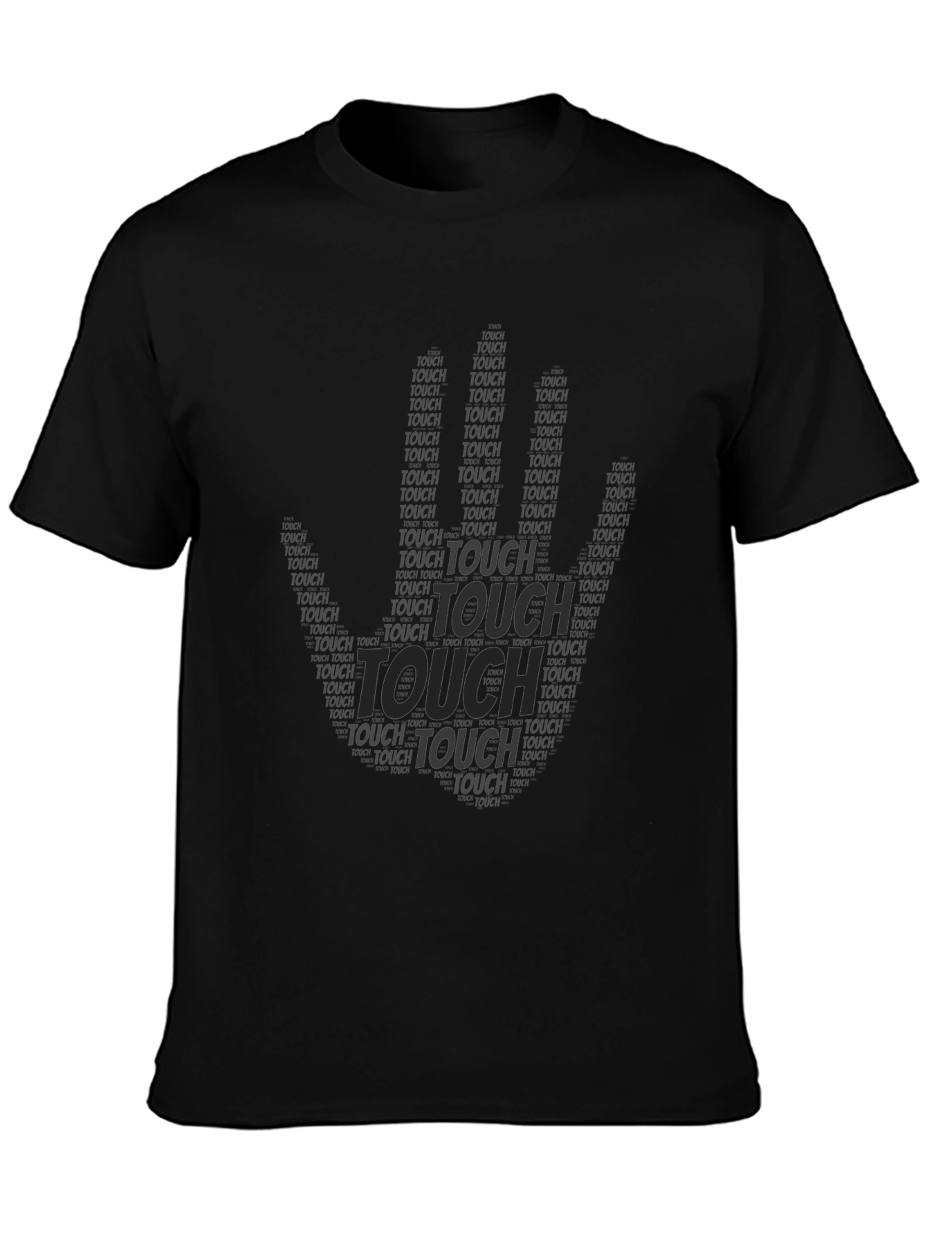 Black Touch Print Crew Neck T-Shirt