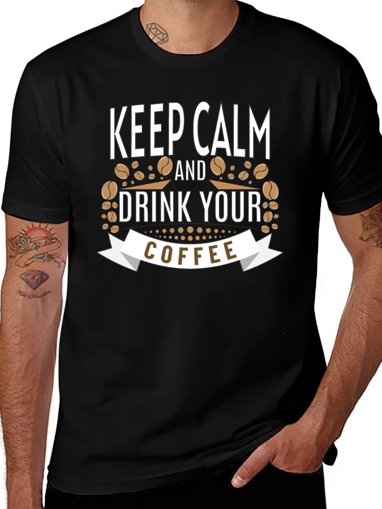 Keep Calm and Drink Your Coffee Black T-Shirt