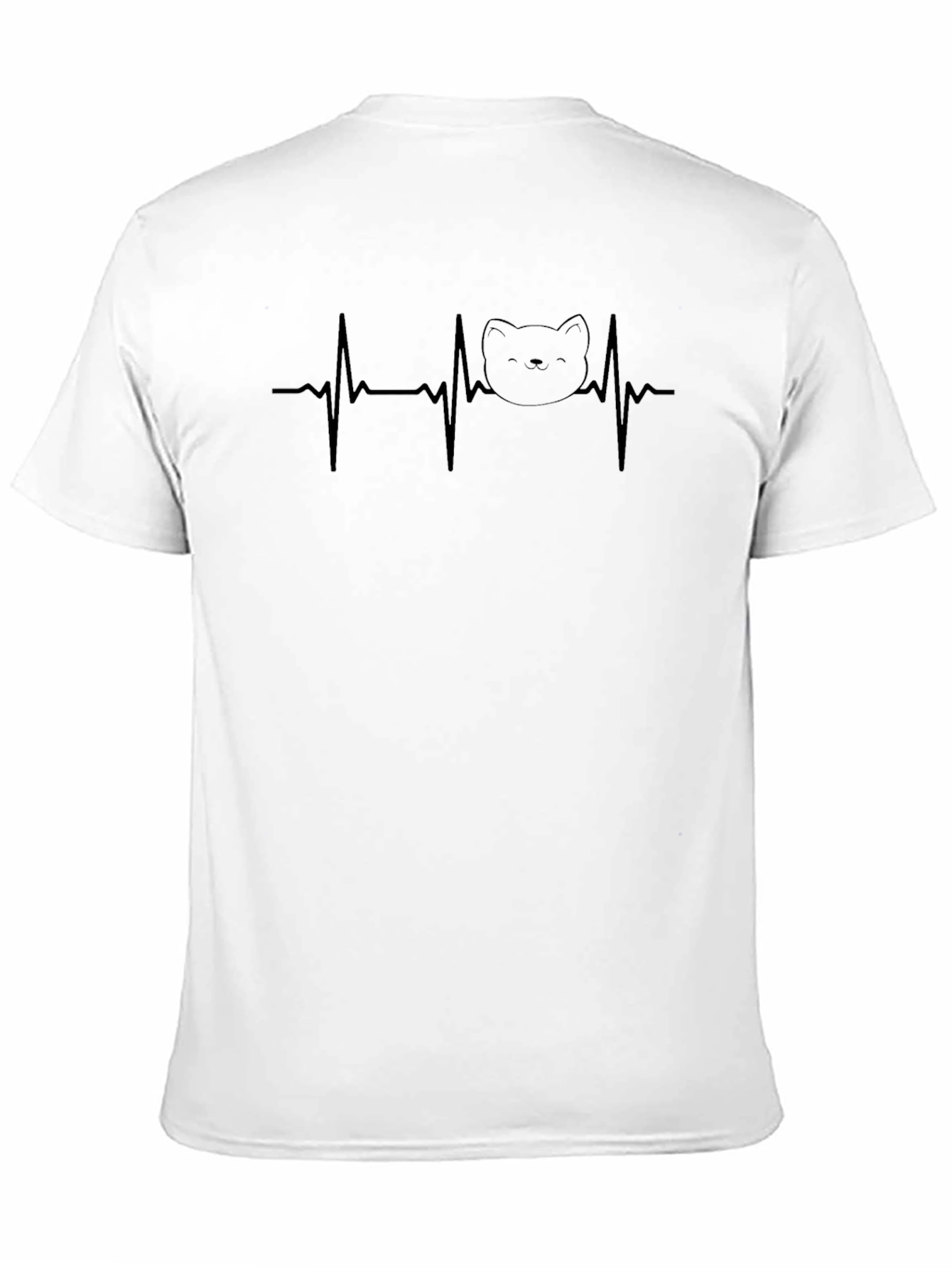 Cat Heartbeat T-Shirt - Black