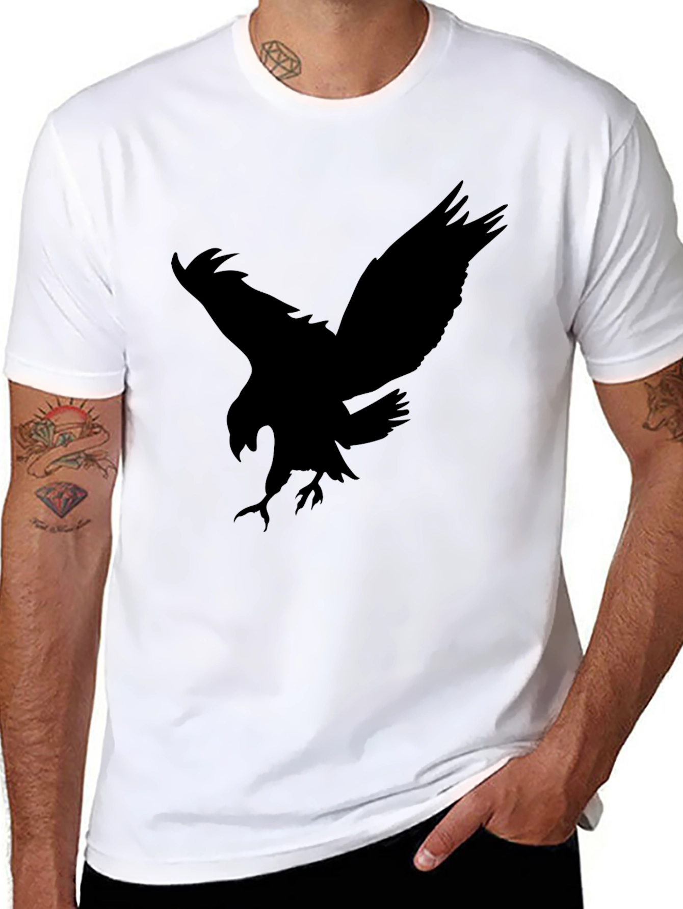 Eagle Silhouette Graphic Black Tee