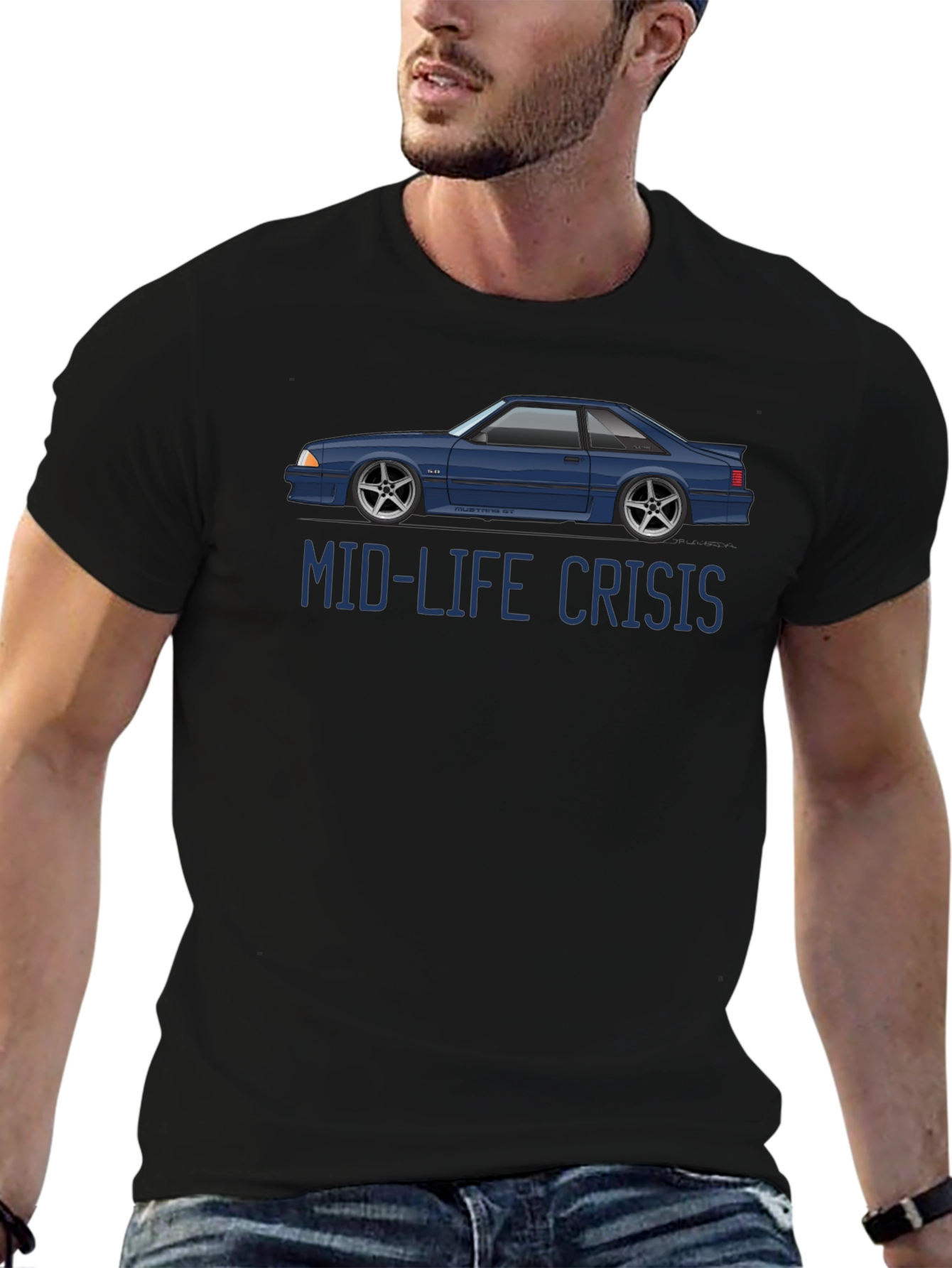 Mid-Life Crisis Car Graphic T-Shirt