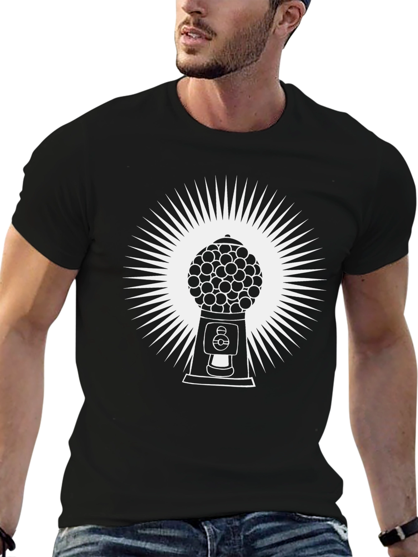 Retro Gumball Machine Graphic Tee - Black