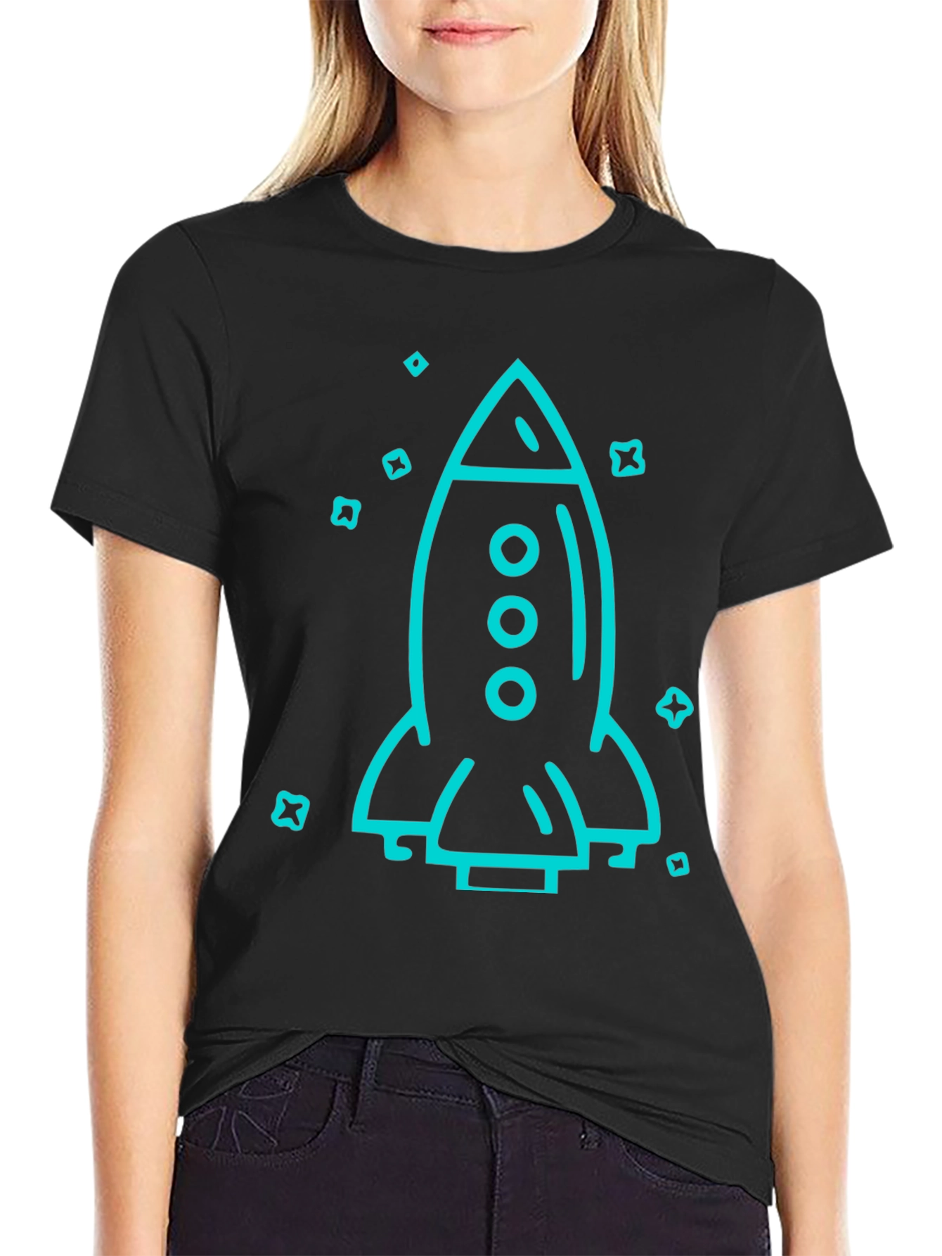 Rocket Graphic Black T-Shirt