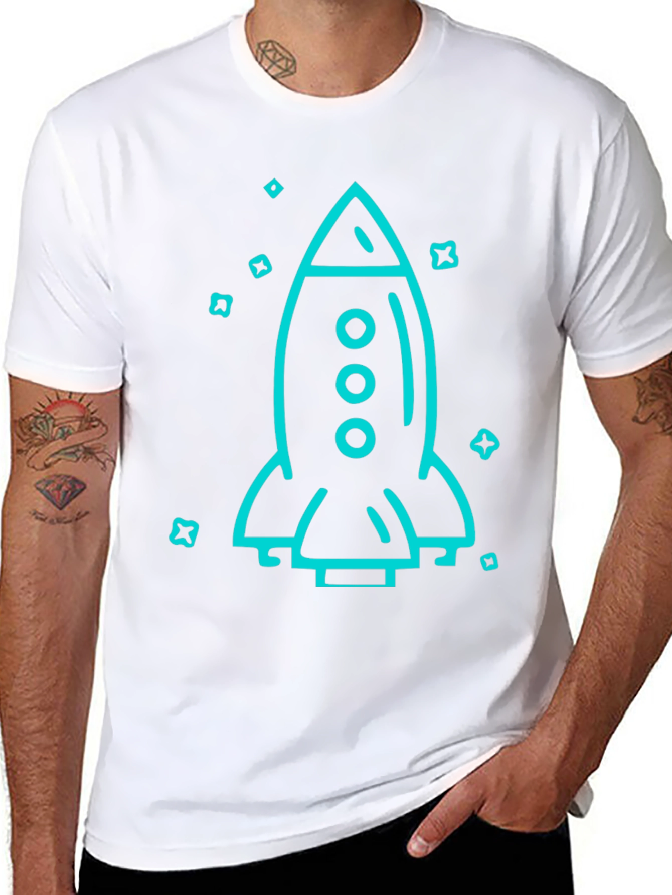Rocket Graphic Black T-Shirt