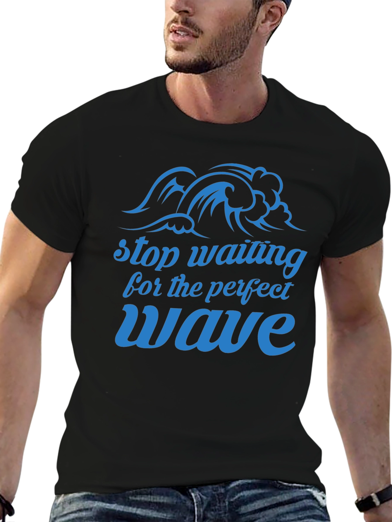 Perfect Wave Black Graphic T-Shirt