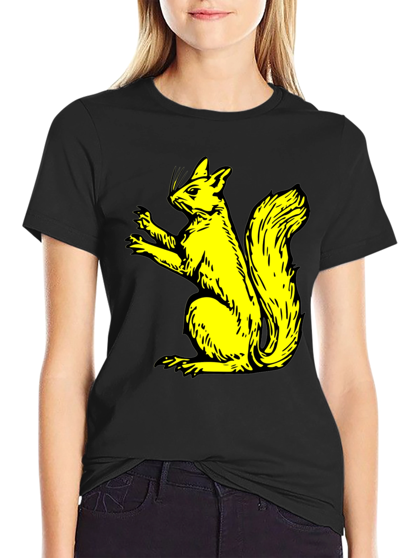 Squirrel Graphic Black T-Shirt