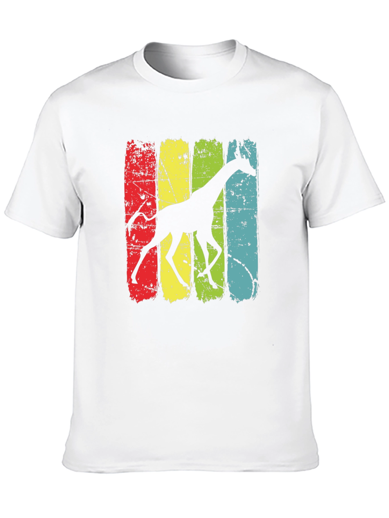 Retro Giraffe Graphic Tee - Mens Black T-Shirt