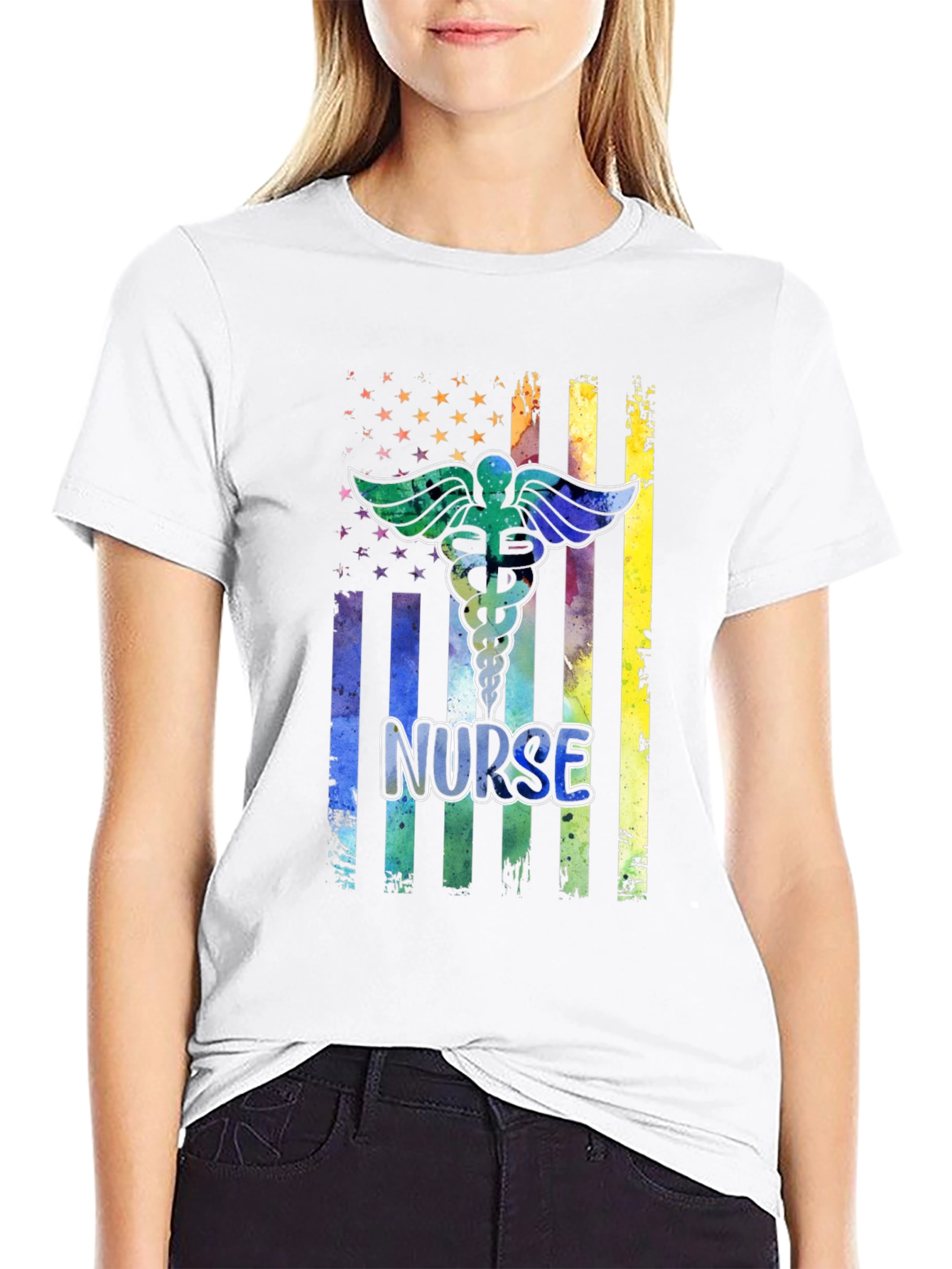 Nurse American Flag T-Shirt